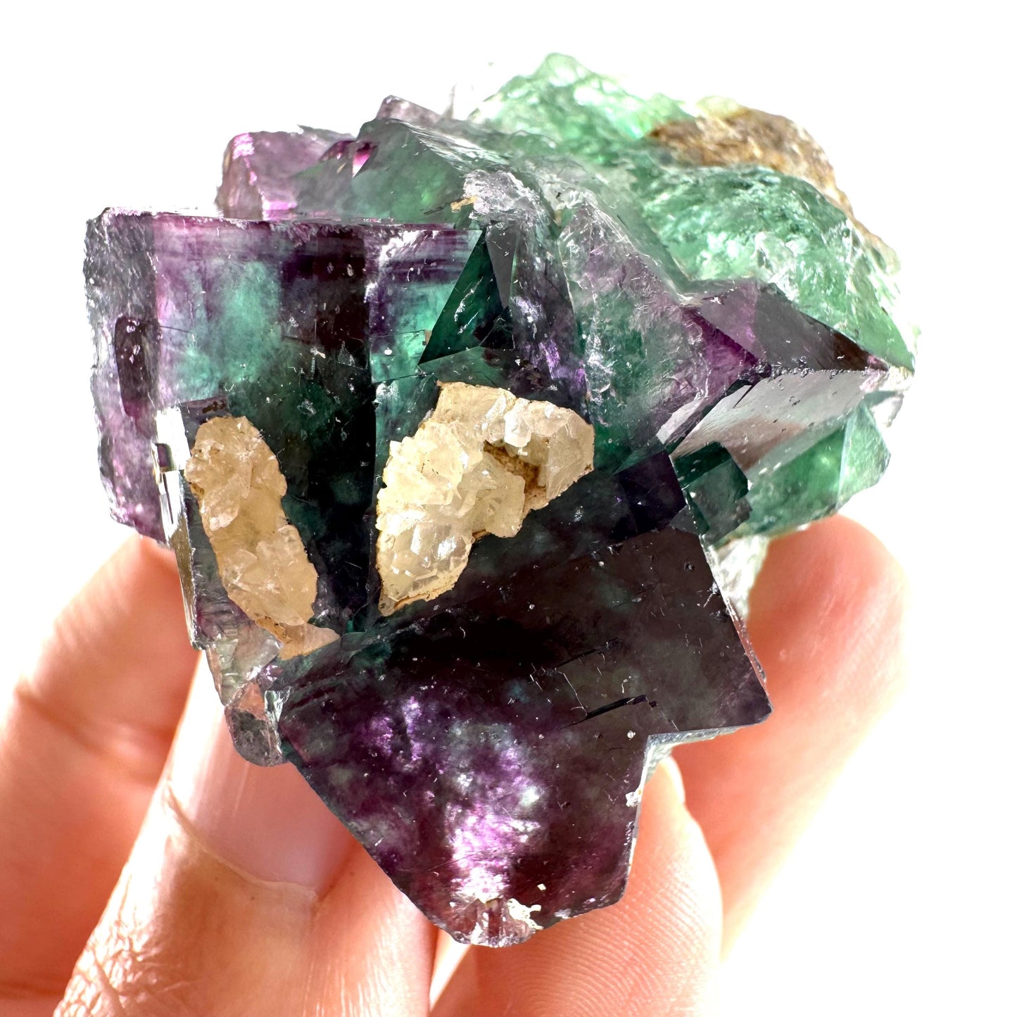 Okorusu Fluorite (Namibia) | “Aurora Pocket” green & purple fluorite crystal, raw fluorite, mineral specimen