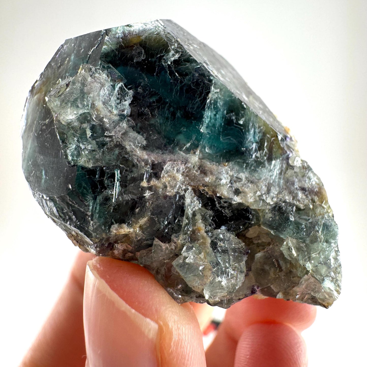 Okorusu Fluorite (Namibia) | green-blue fluorite cluster, raw fluorite crystal, mineral specimen