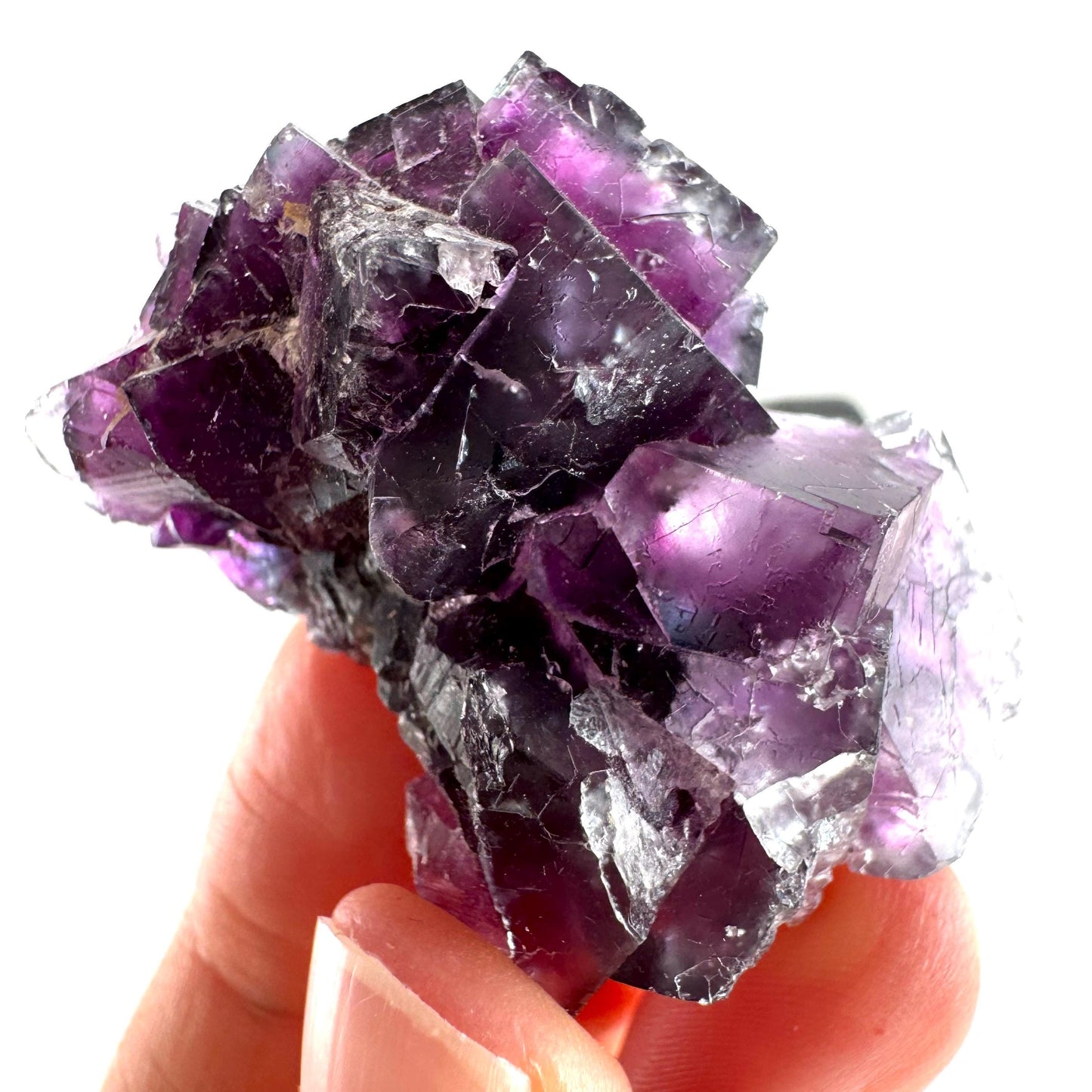 Okorusu Fluorite (Namibia) | purple fluorite cluster, raw fluorite crystal, mineral specimen