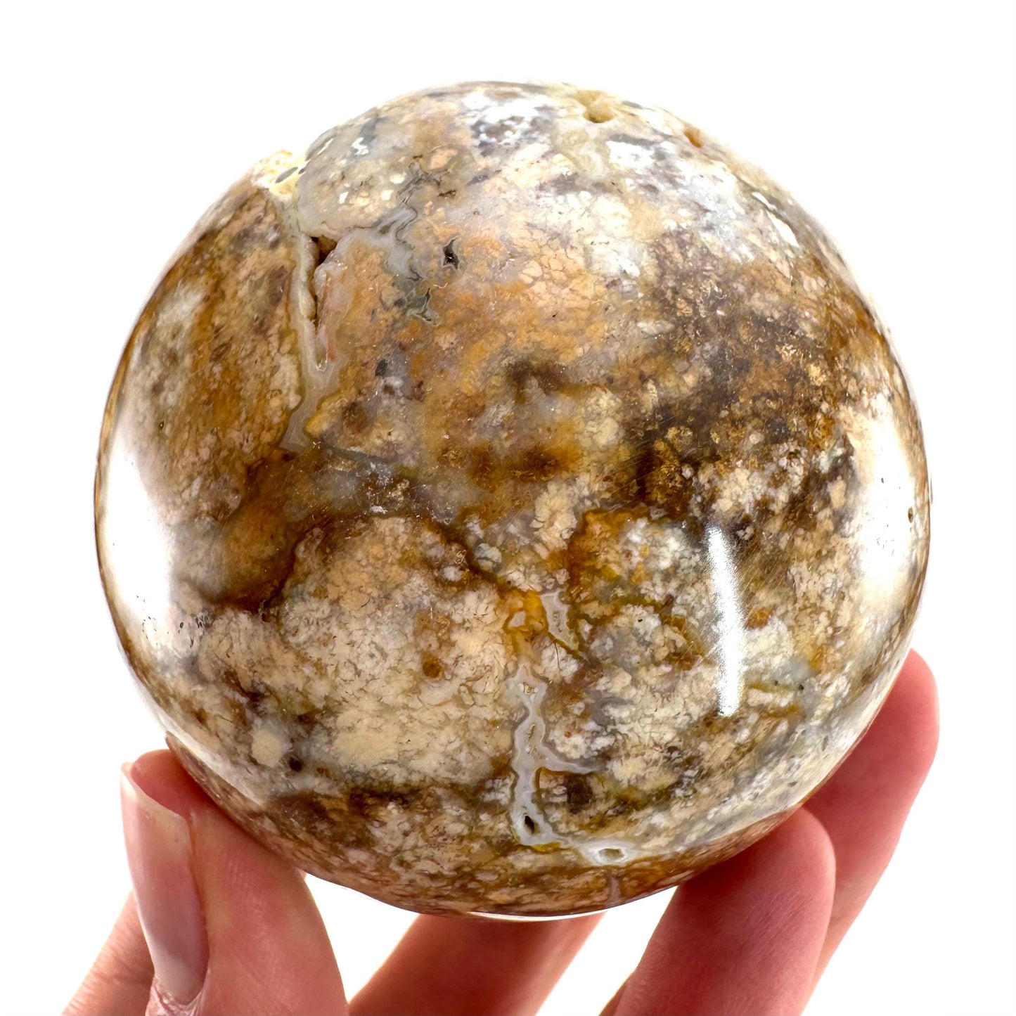 Druzy Jasper sphere | crystal ball, ocean jasper, polished druzy jasper, ocean jasper ball, polished crystal orb