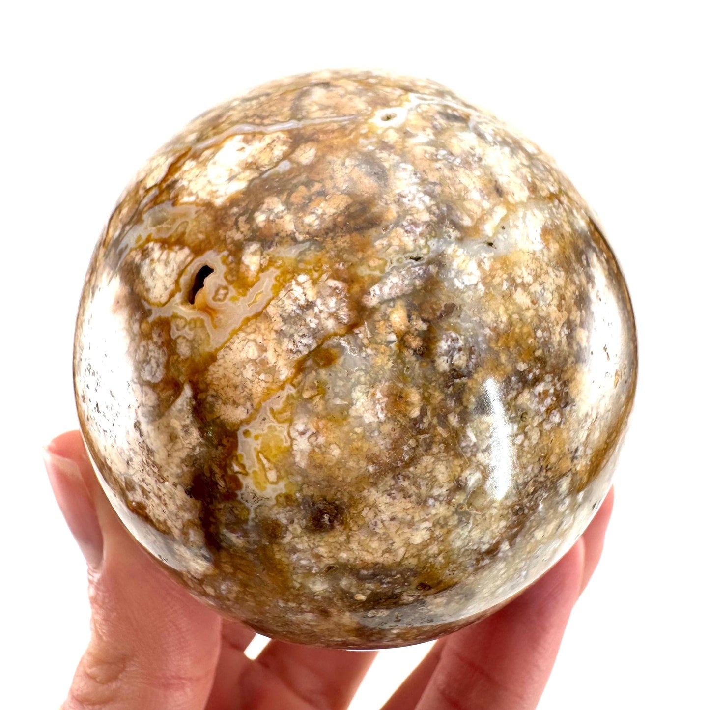 Druzy Jasper sphere | crystal ball, ocean jasper, polished druzy jasper, ocean jasper ball, polished crystal orb