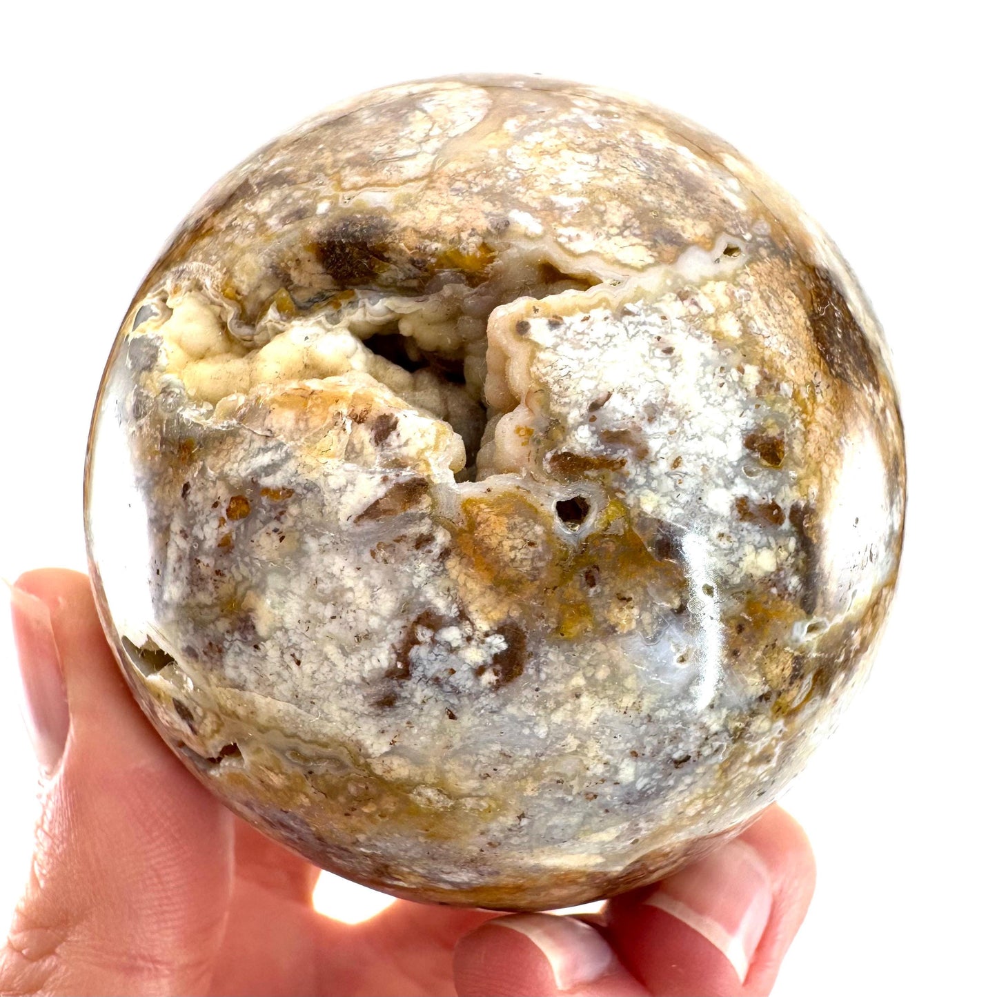 Druzy Jasper sphere | crystal ball, ocean jasper, polished druzy jasper, ocean jasper ball, polished crystal orb