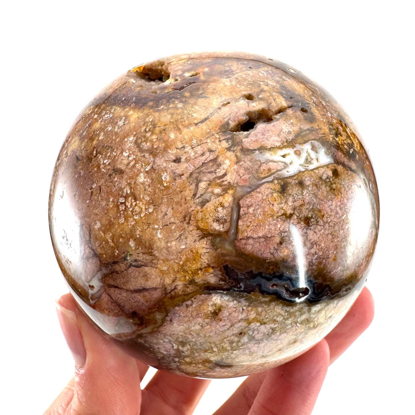 Druzy Jasper sphere | crystal ball, ocean jasper, polished druzy jasper, ocean jasper ball, polished crystal orb