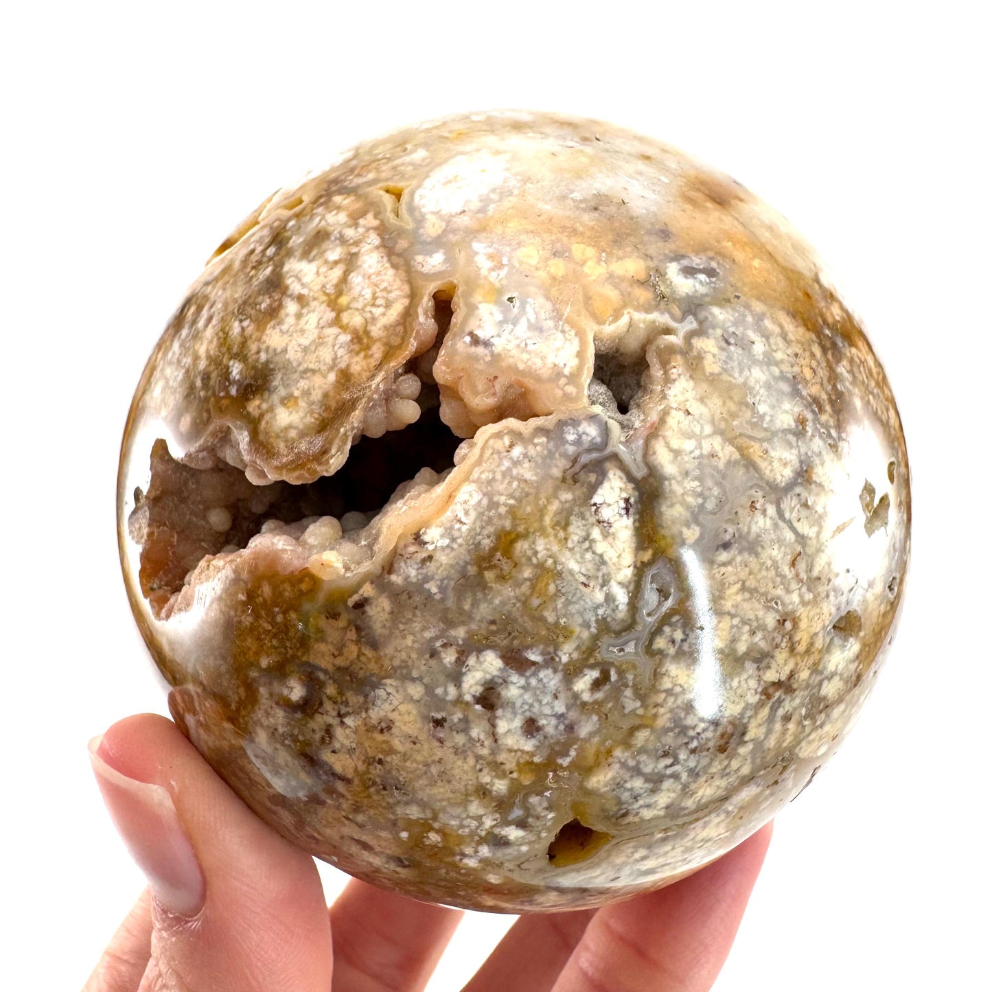 Druzy Jasper sphere | crystal ball, ocean jasper, polished druzy jasper, ocean jasper ball, polished crystal orb
