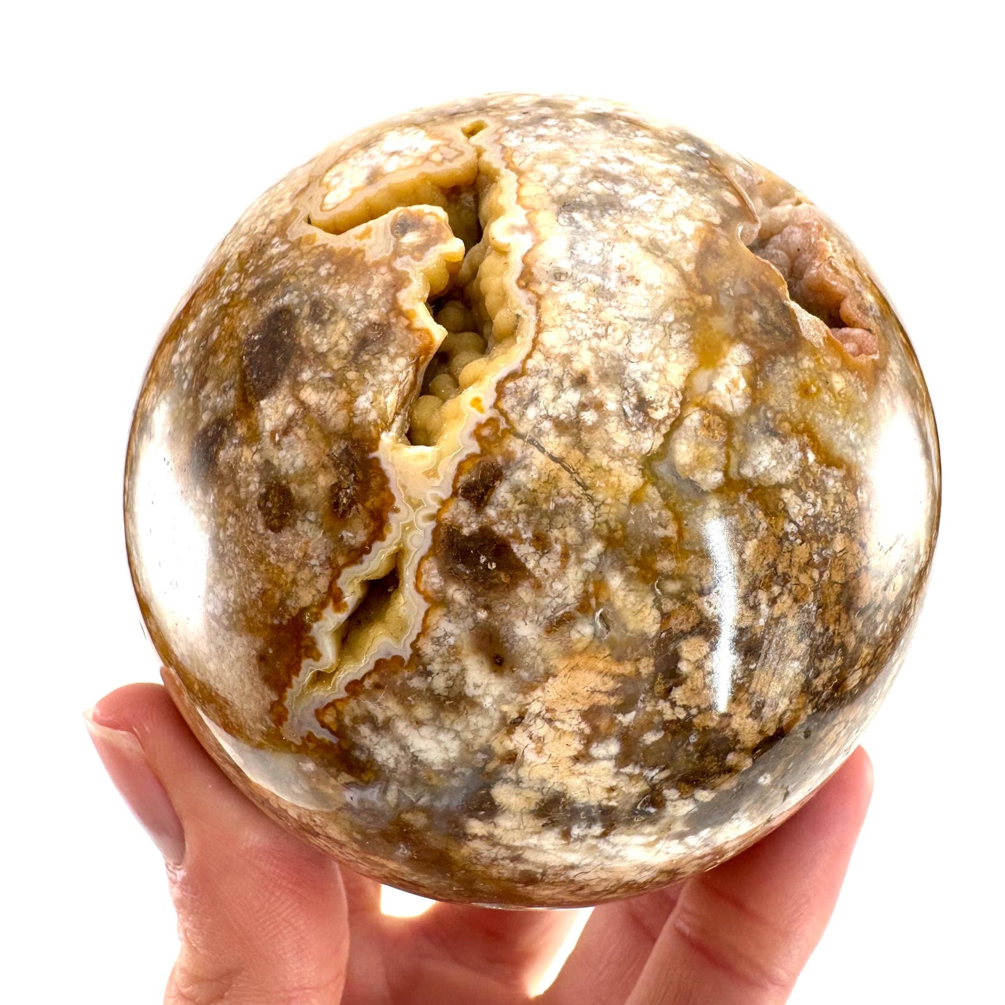 Druzy Jasper sphere | crystal ball, ocean jasper, polished druzy jasper, ocean jasper ball, polished crystal orb