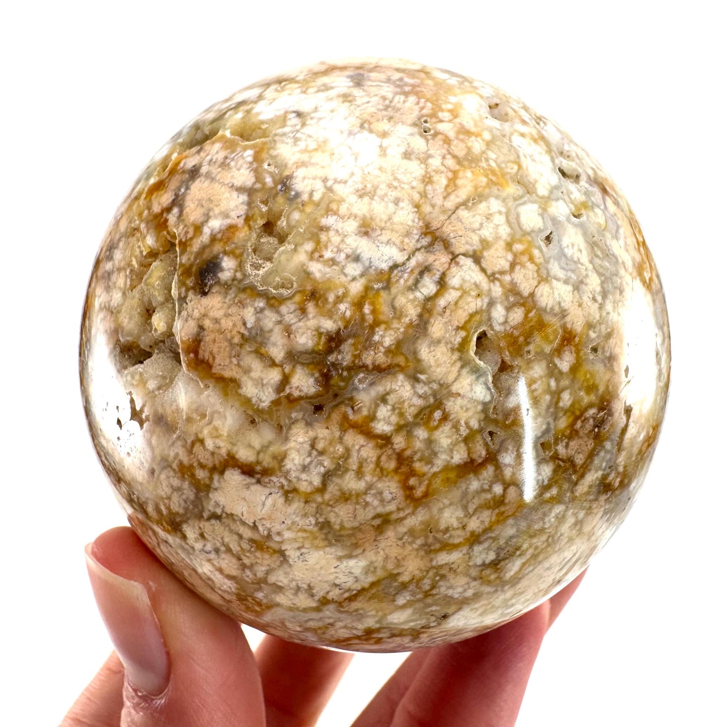 Druzy Jasper sphere | crystal ball, ocean jasper, polished druzy jasper, ocean jasper ball, polished crystal orb