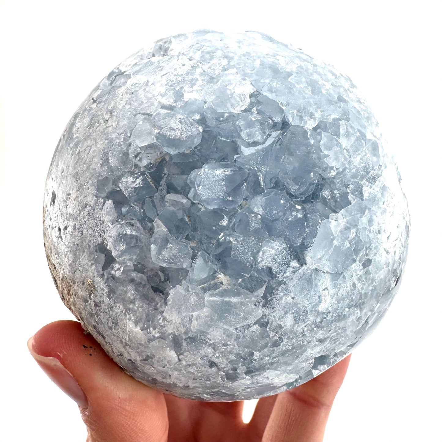 Celestite Sphere | raw celestite crystal, celestite geode, natural celestite crystal, crystal ball