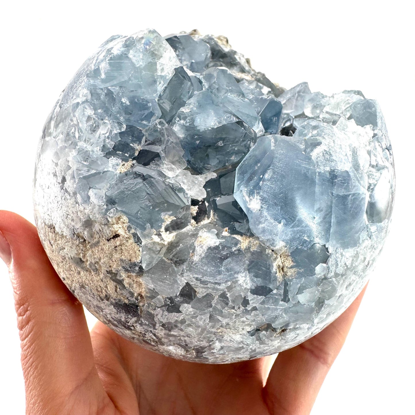 Celestite Sphere | raw celestite crystal, celestite geode, natural celestite crystal, crystal ball