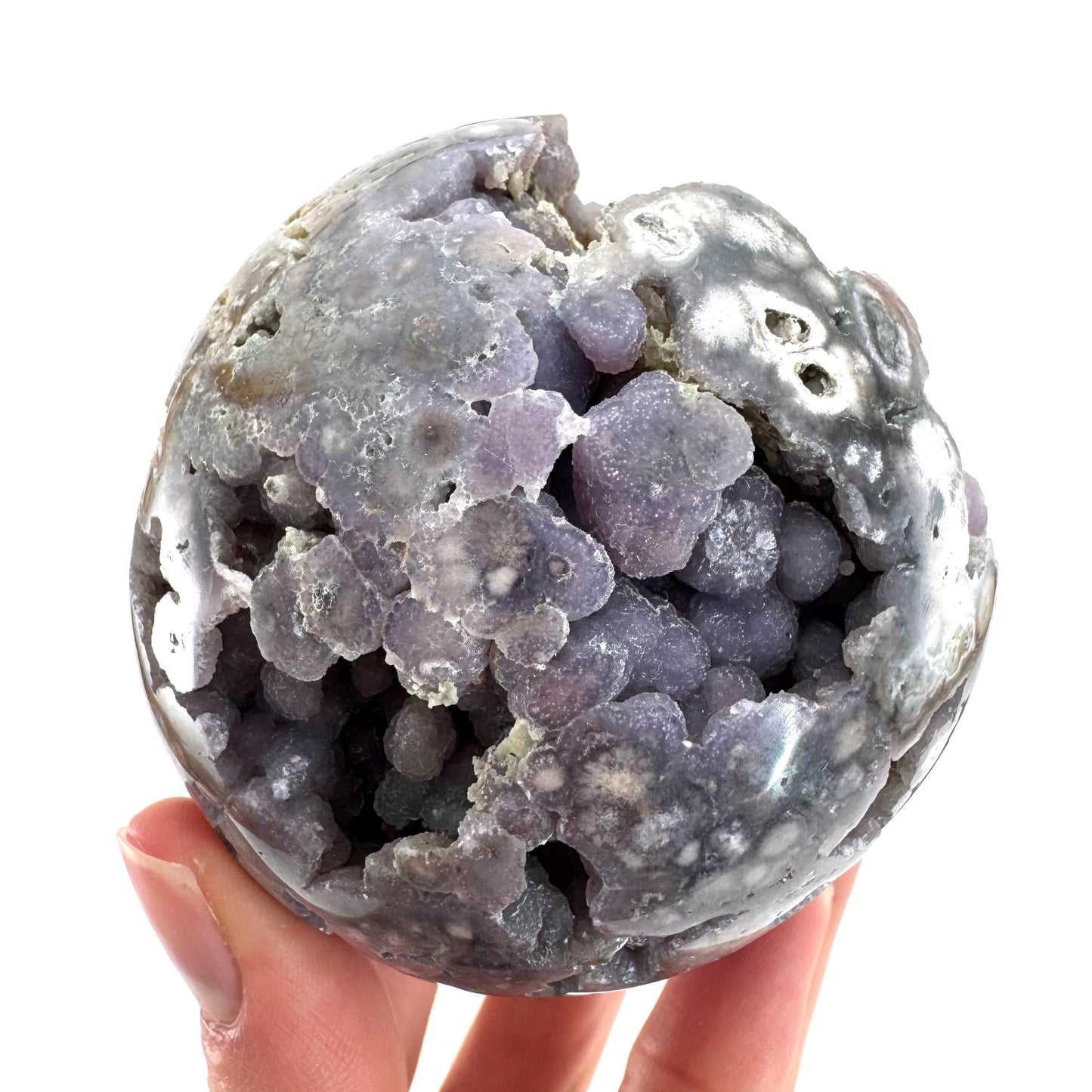 Grape Agate Sphere | purple grape agate crystal ball, grape agate cluster, crystal sphere