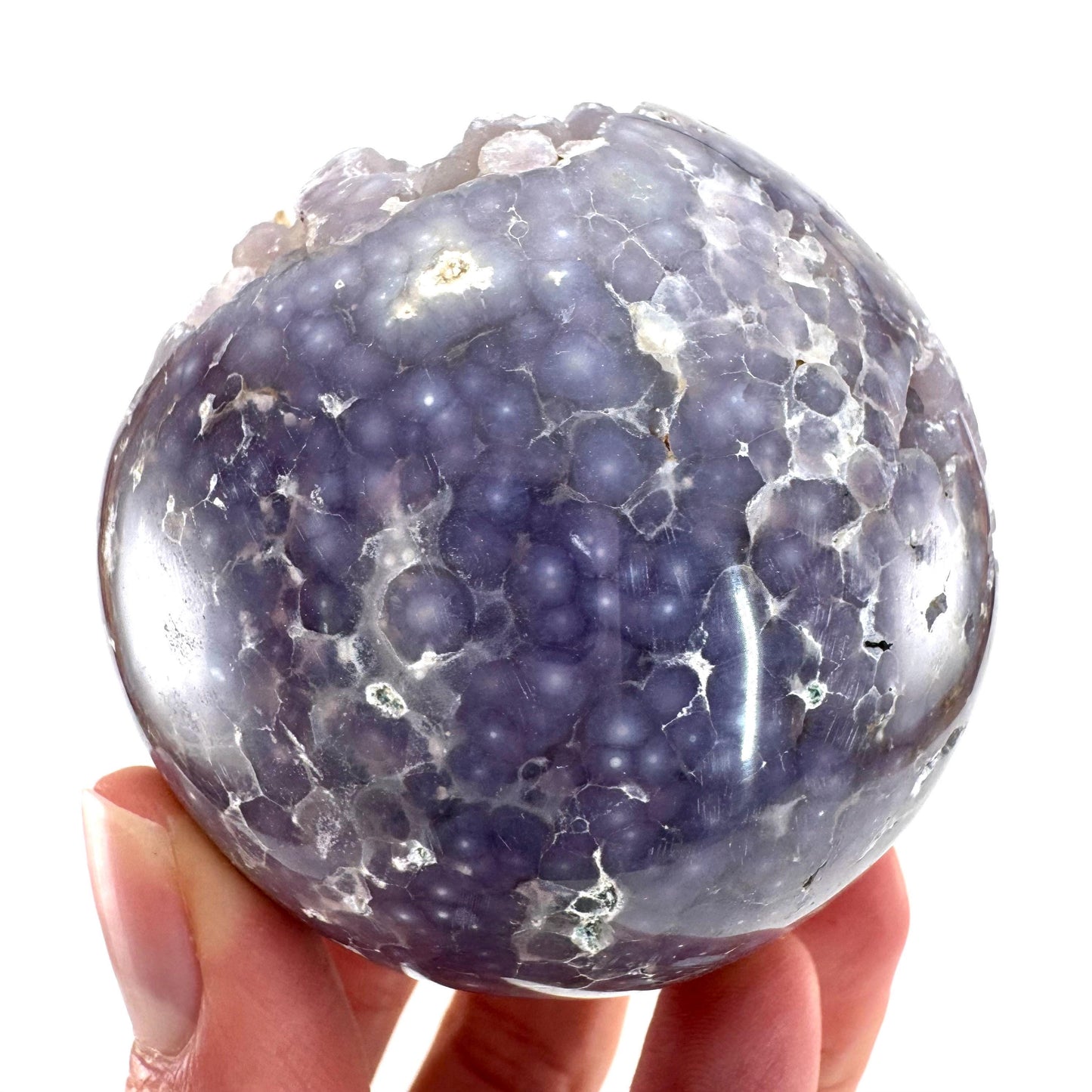 Grape Agate Sphere | purple grape agate crystal ball, grape agate cluster, crystal sphere
