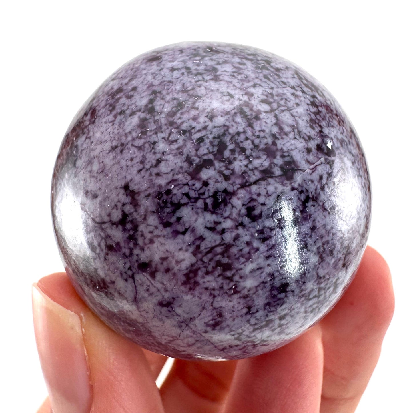 Kammererite Sphere | polished kammererite crystal ball, crystal sphere, natural kammererite