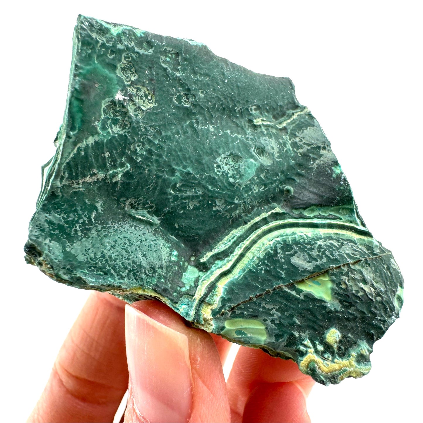 Chrysocolla & Malachite (DR Congo) | botryoidal chrysocolla crystal, mineral specimen