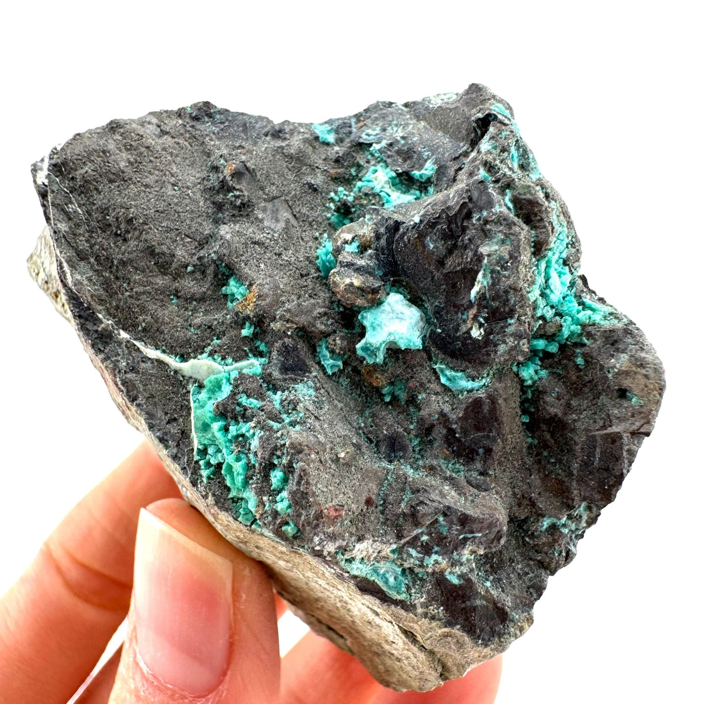 Chrysocolla / Gem Silica (DR Congo) | botryoidal chrysocolla crystal, mineral specimen