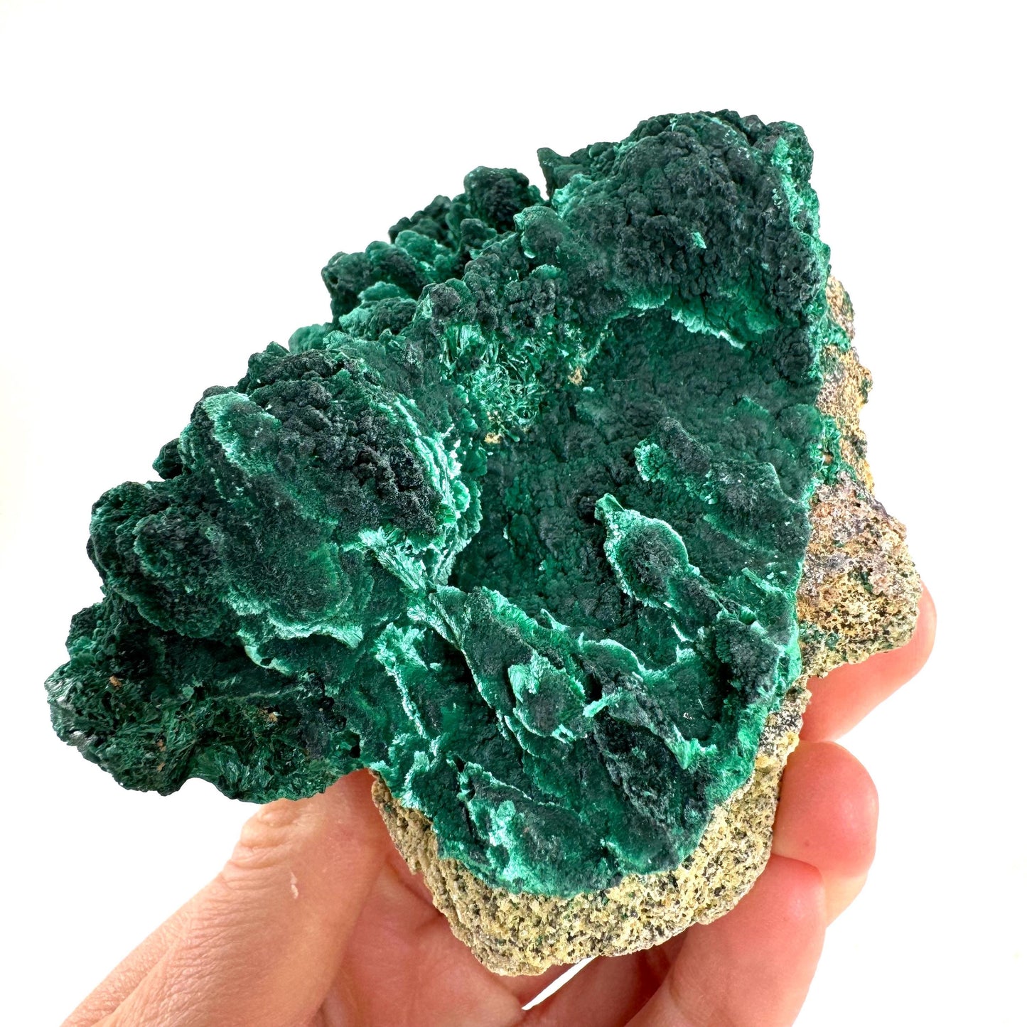 Fibrous Malachite (DR Congo) | raw green malachite crystal, mineral specimen