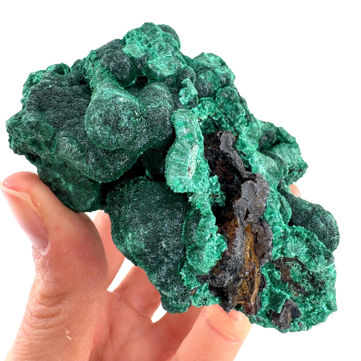 Fibrous Malachite (DR Congo) | raw green malachite crystal, mineral specimen