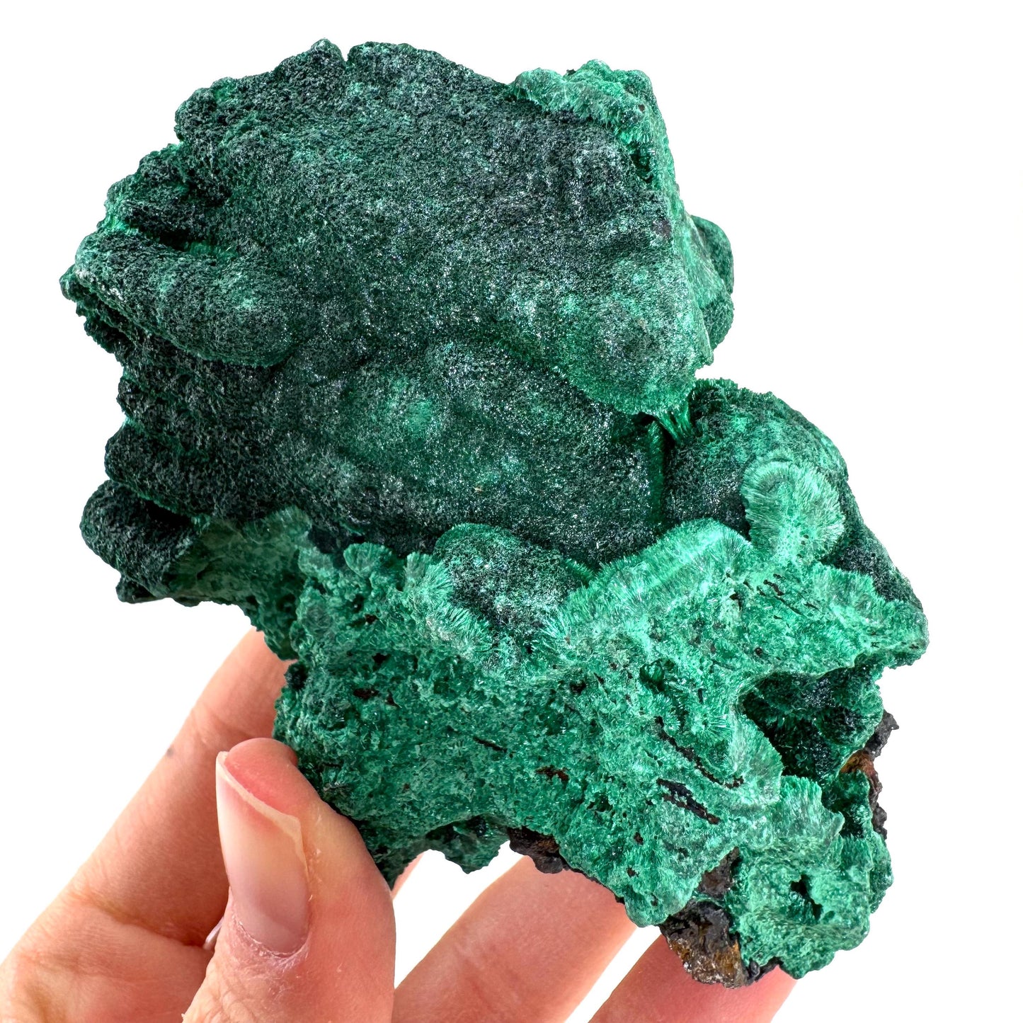 Fibrous Malachite (DR Congo) | raw green malachite crystal, mineral specimen