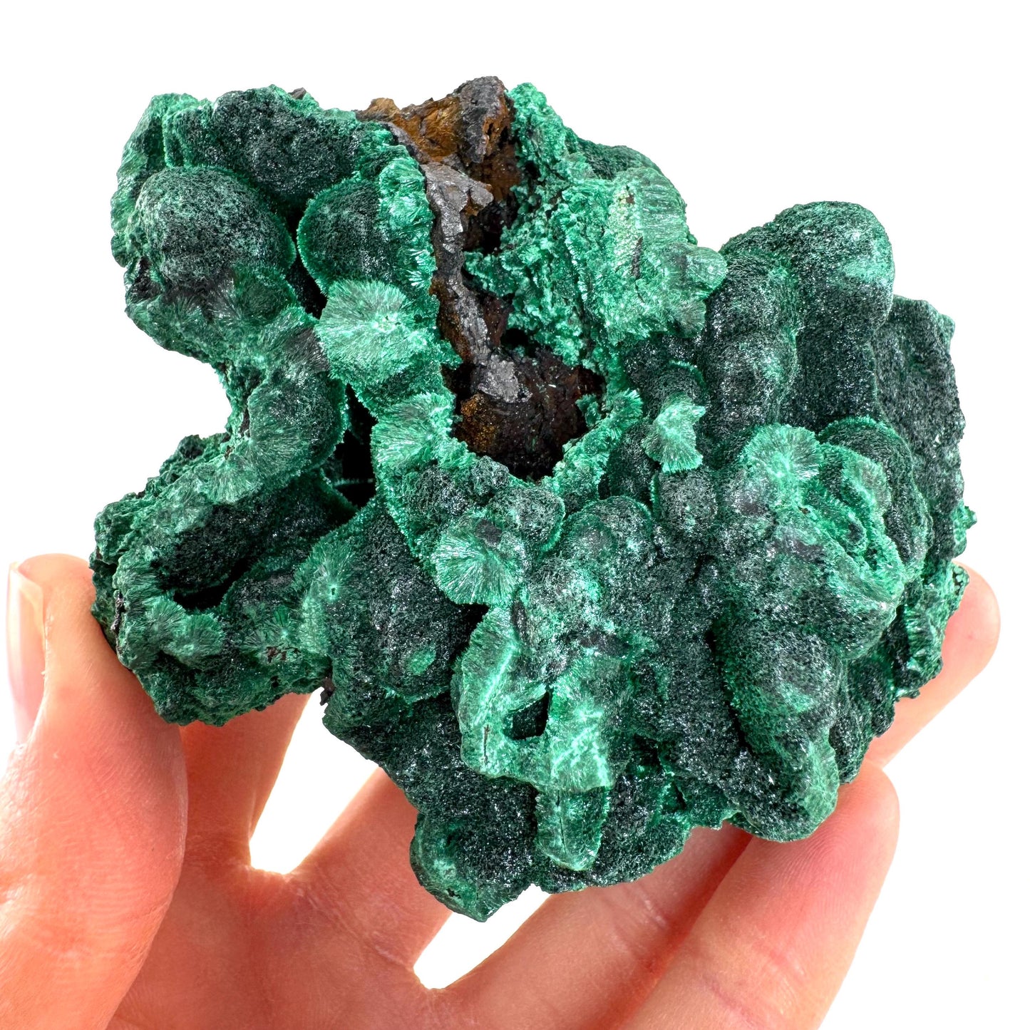 Fibrous Malachite (DR Congo) | raw green malachite crystal, mineral specimen