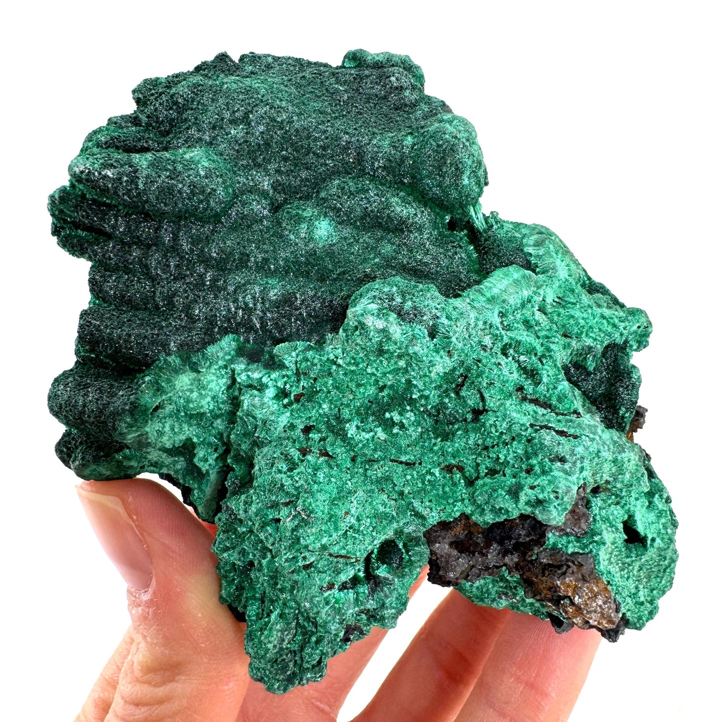Fibrous Malachite (DR Congo) | raw green malachite crystal, mineral specimen