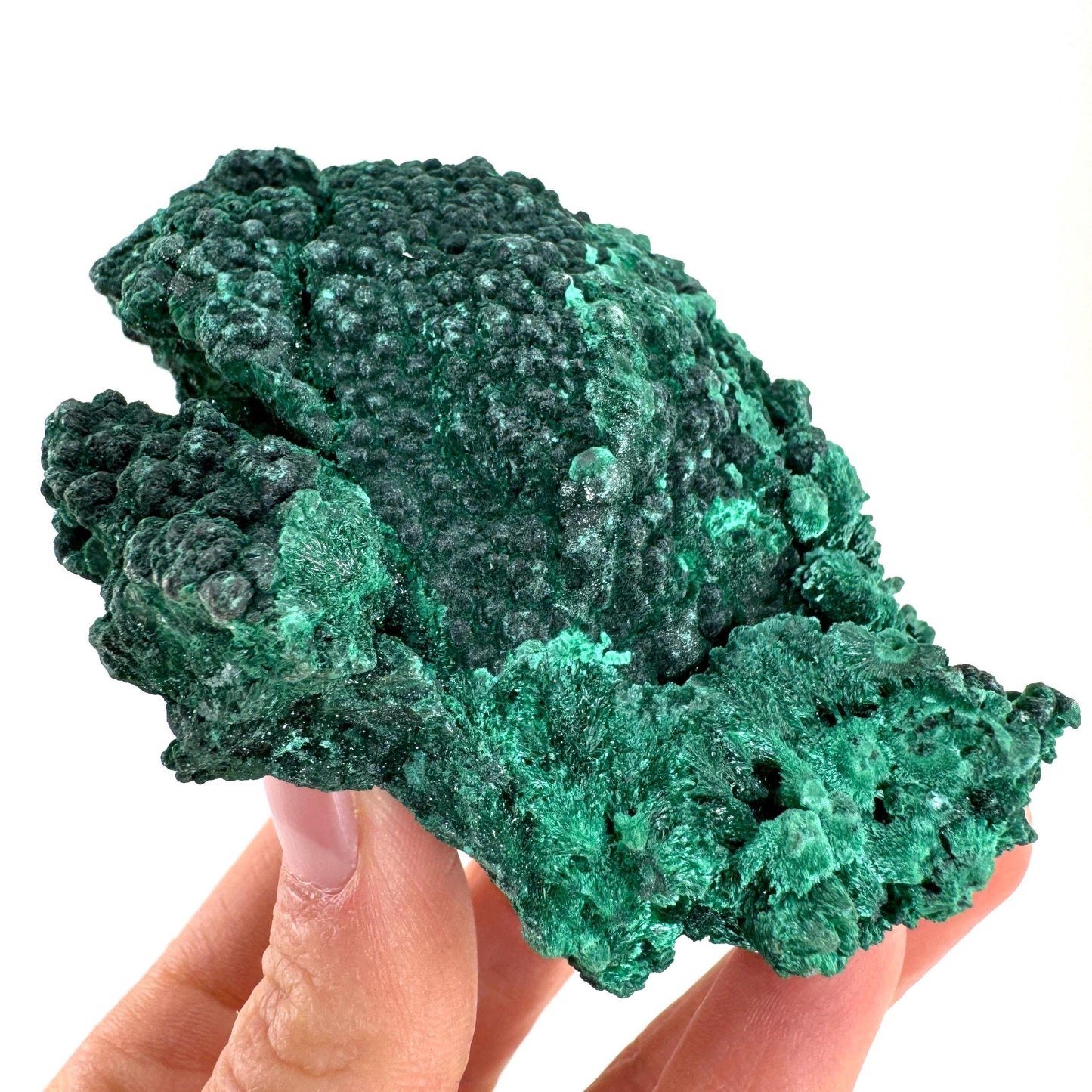 Fibrous Malachite (DR Congo) | raw green malachite crystal, mineral specimen