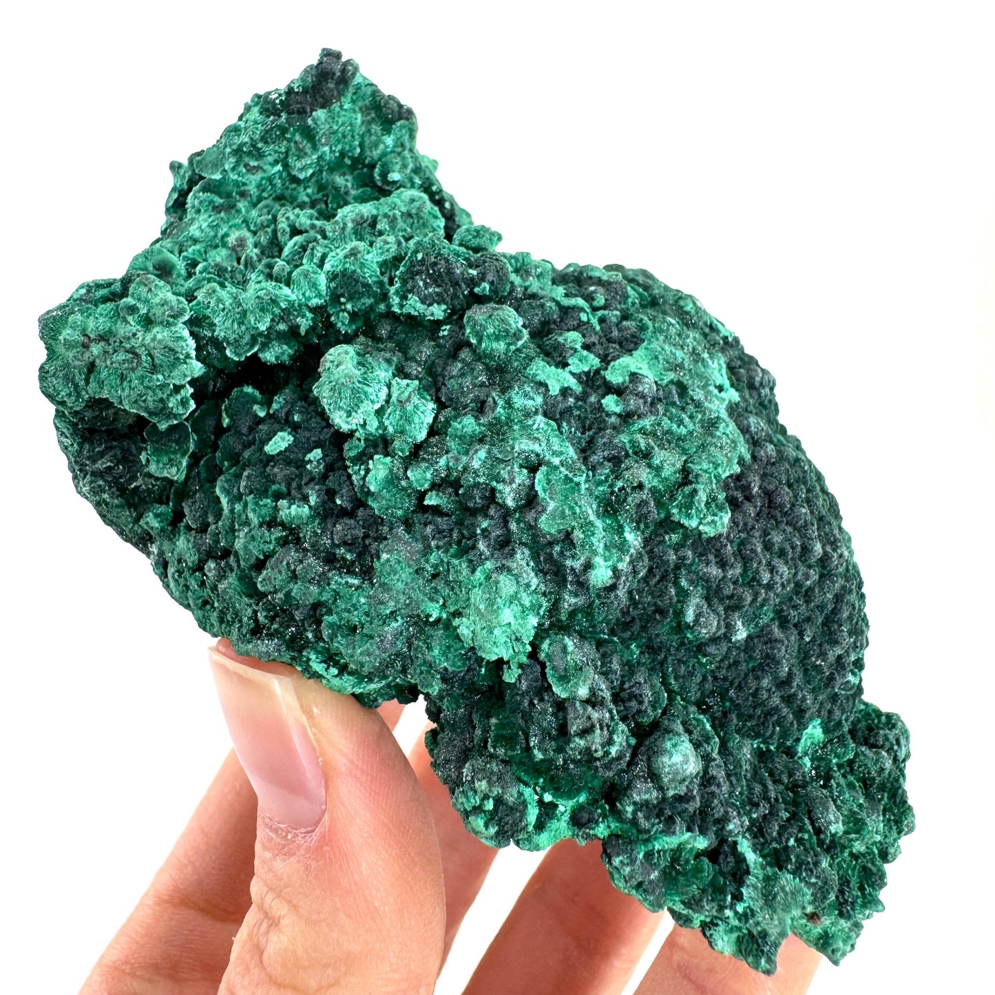 Fibrous Malachite (DR Congo) | raw green malachite crystal, mineral specimen