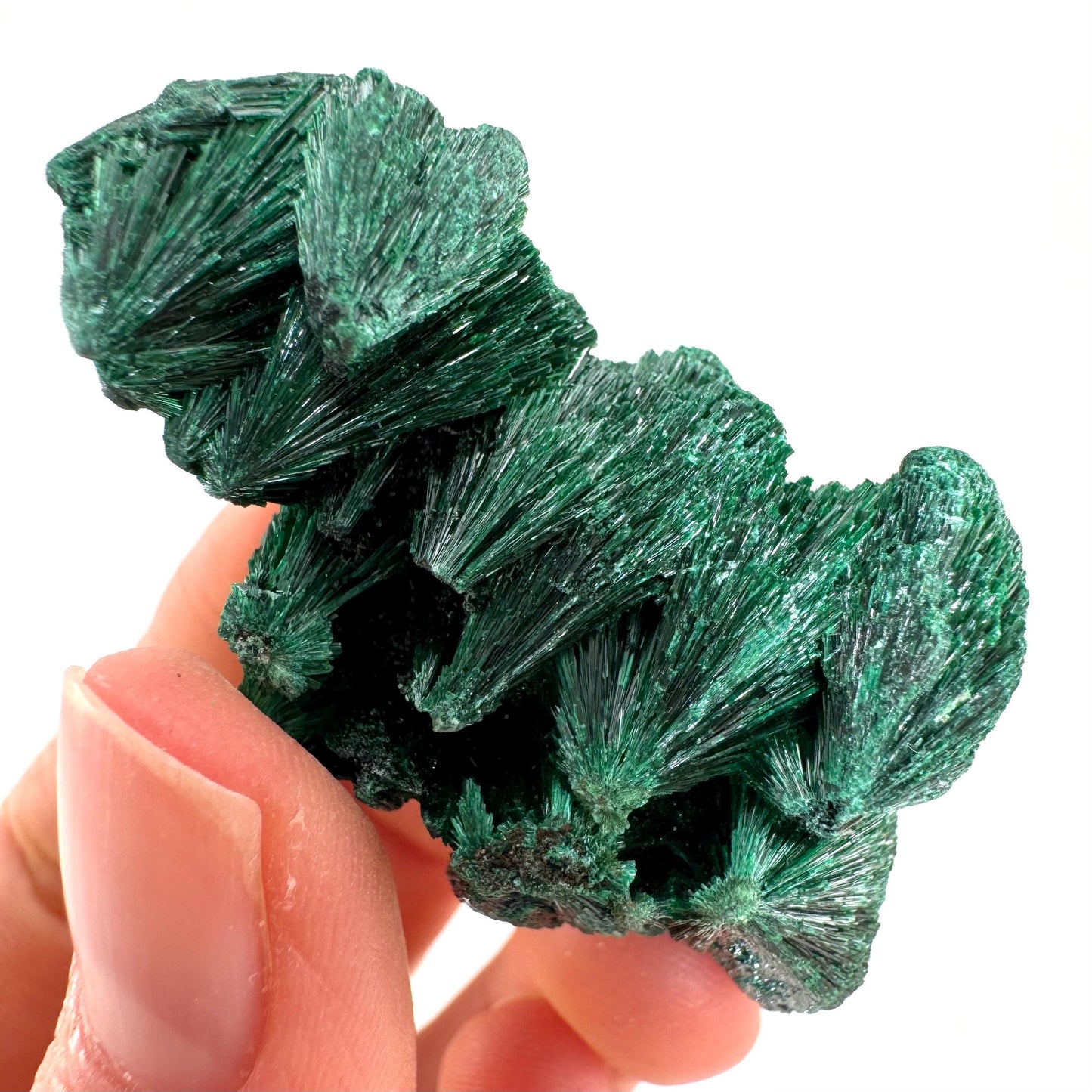 Fibrous Malachite (DR Congo) | raw green malachite crystal, mineral specimen