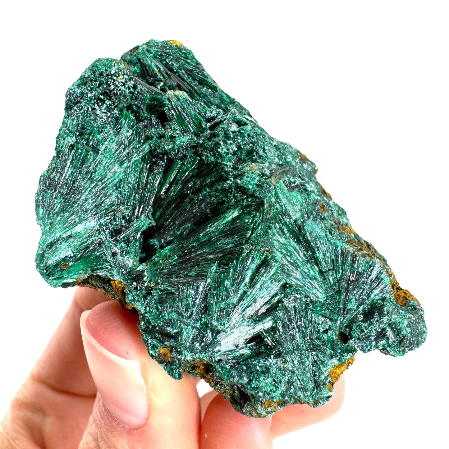 Fibrous Malachite (DR Congo) | raw green malachite crystal, mineral specimen