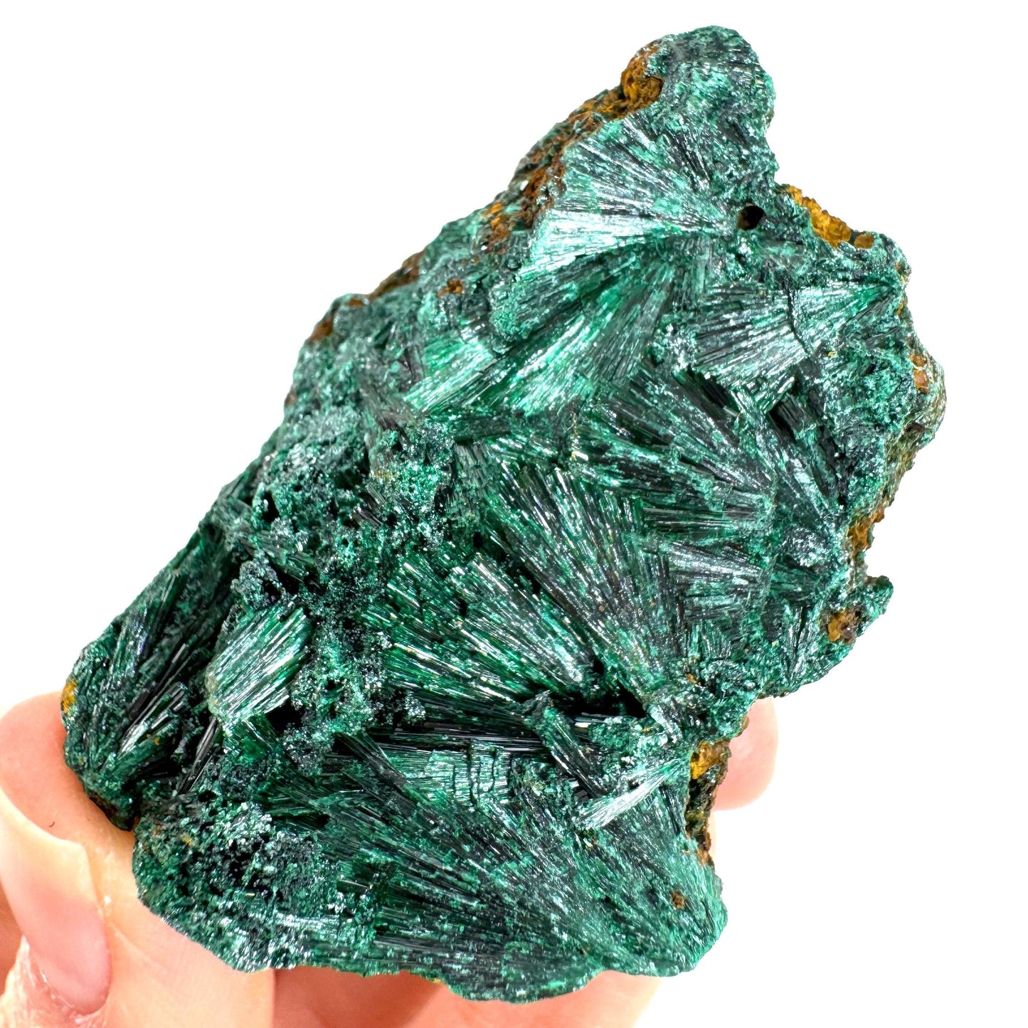Fibrous Malachite (DR Congo) | raw green malachite crystal, mineral specimen