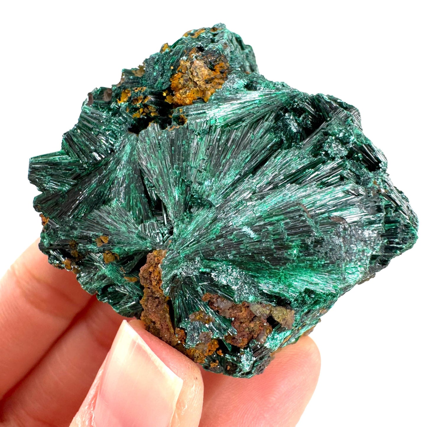 Fibrous Malachite (DR Congo) | raw green malachite crystal, mineral specimen