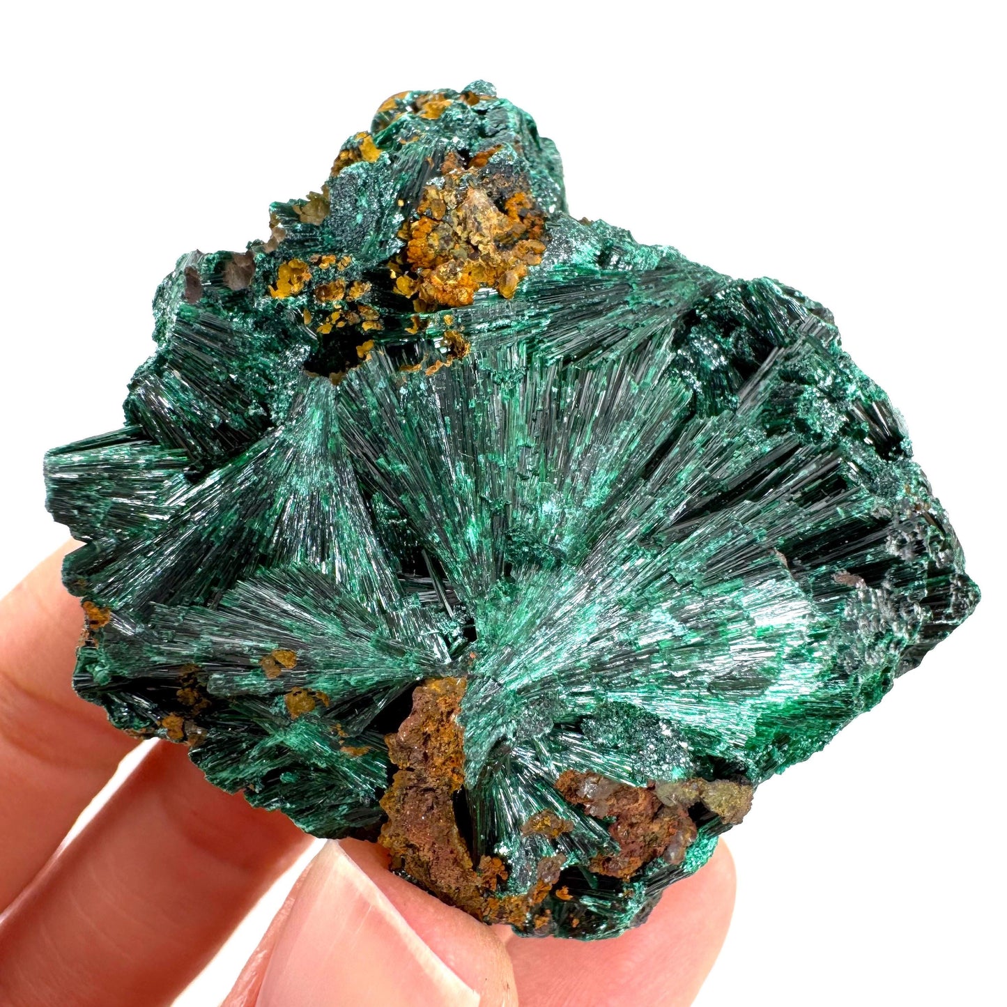 Fibrous Malachite (DR Congo) | raw green malachite crystal, mineral specimen