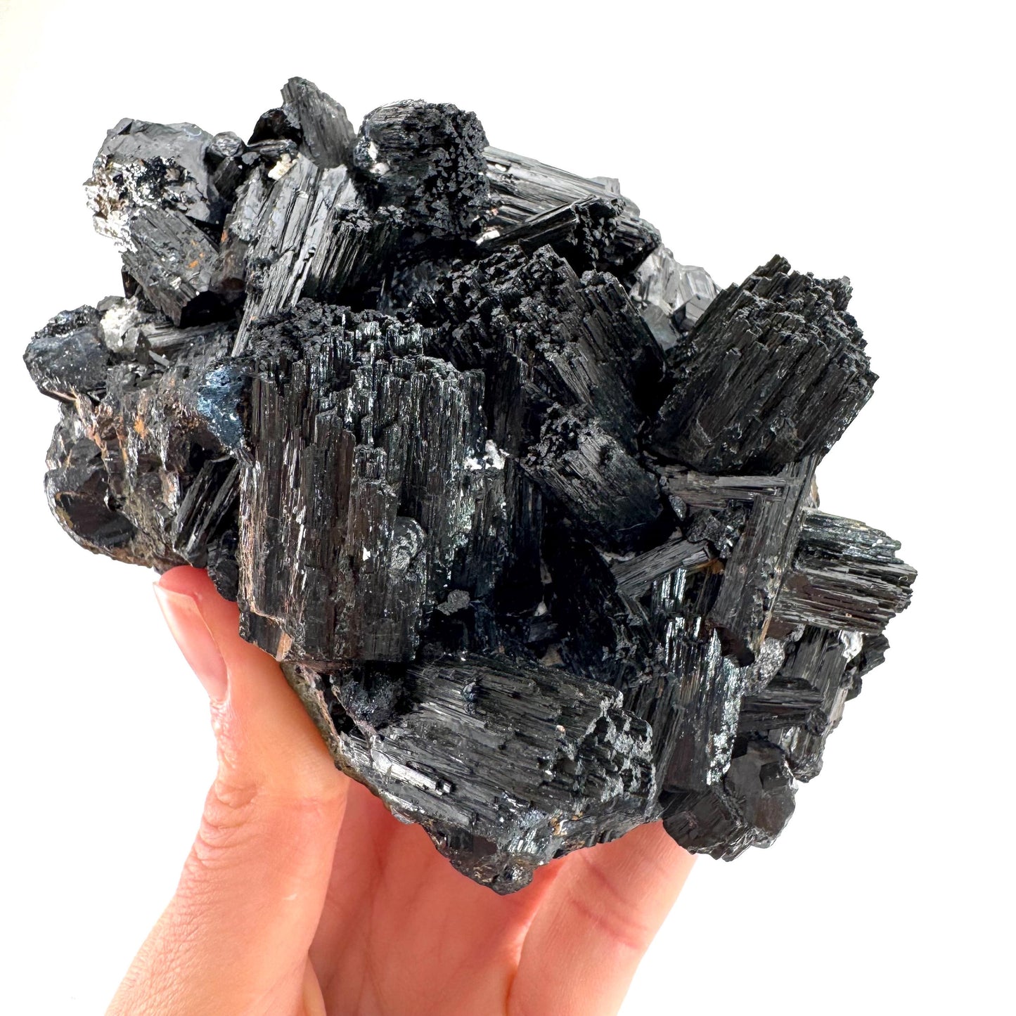 XL Black Tourmaline Cluster | high quality raw black tourmaline crystal, protection stone