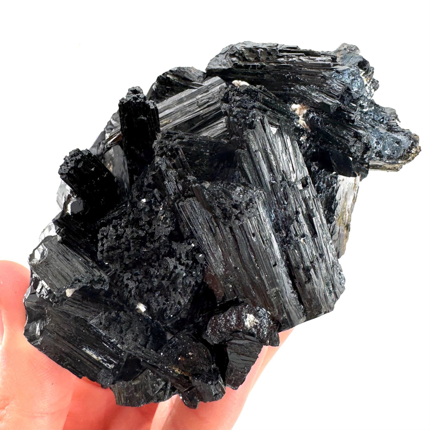 Raw Black Tourmaline Crystal Cluster | Namibia Protection Stone