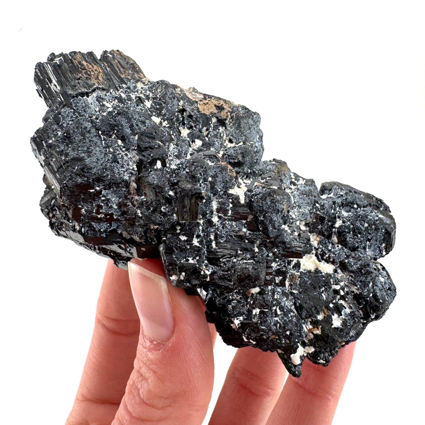 Raw Black Tourmaline Crystal Cluster | Namibia Protection Stone