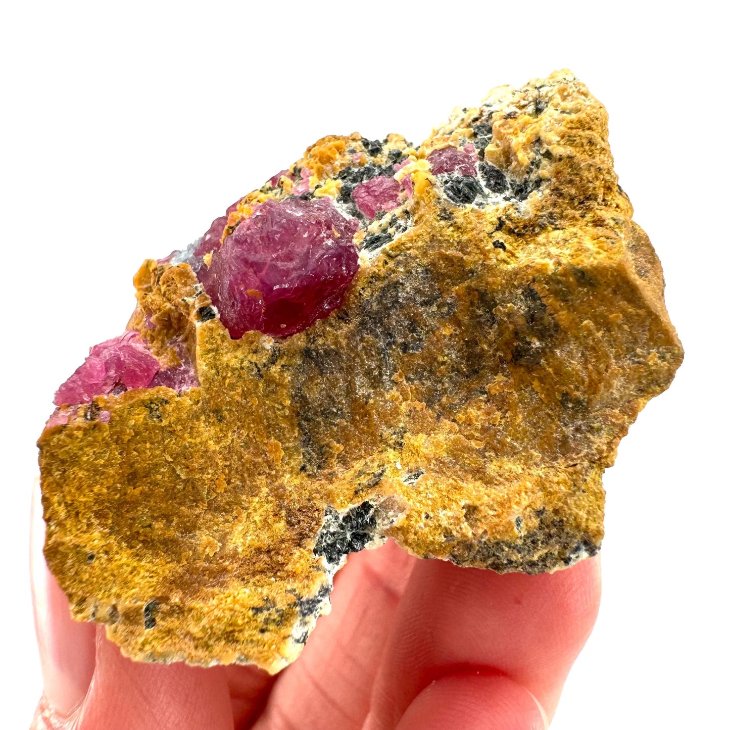 Ruby & Blue Kyanite on Matrix | genuine raw red ruby crystal, natural mineral specimen