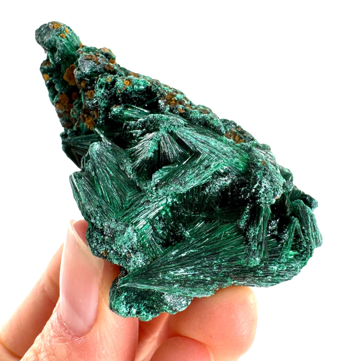 Fibrous Malachite (DR Congo) | raw green malachite crystal, mineral specimen