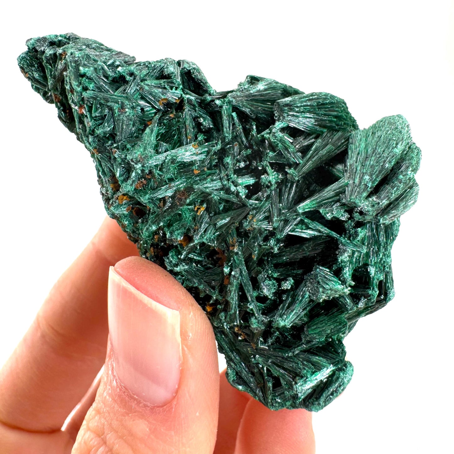 Fibrous Malachite (DR Congo) | raw green malachite crystal, mineral specimen