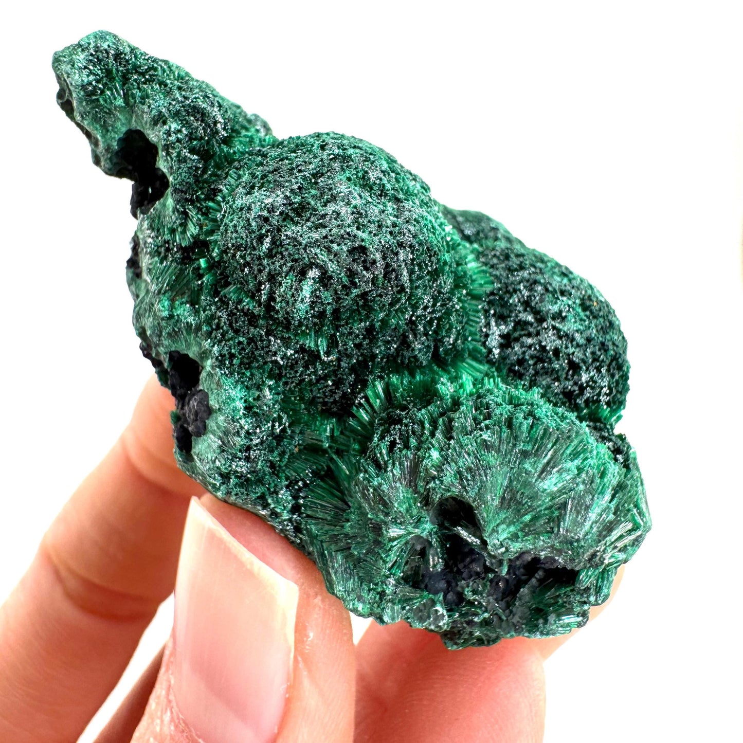 Fibrous Malachite (DR Congo) | raw green malachite crystal, mineral specimen