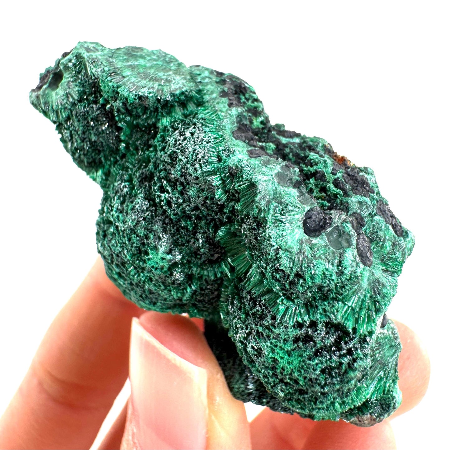 Fibrous Malachite (DR Congo) | raw green malachite crystal, mineral specimen