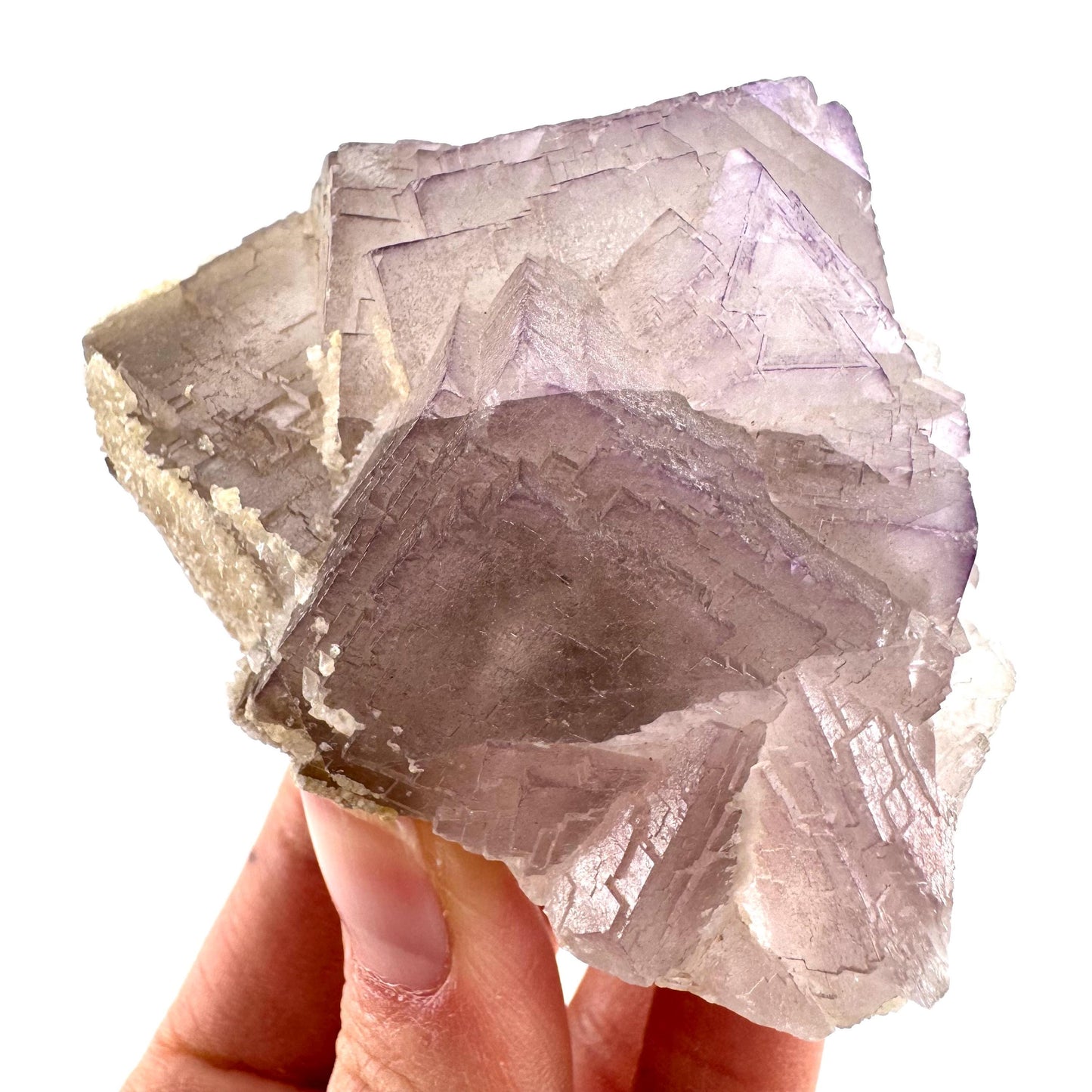 Purple Fluorite w/ Calcite (Pakistan) | purple fluorite crystal cluster, mineral specimen