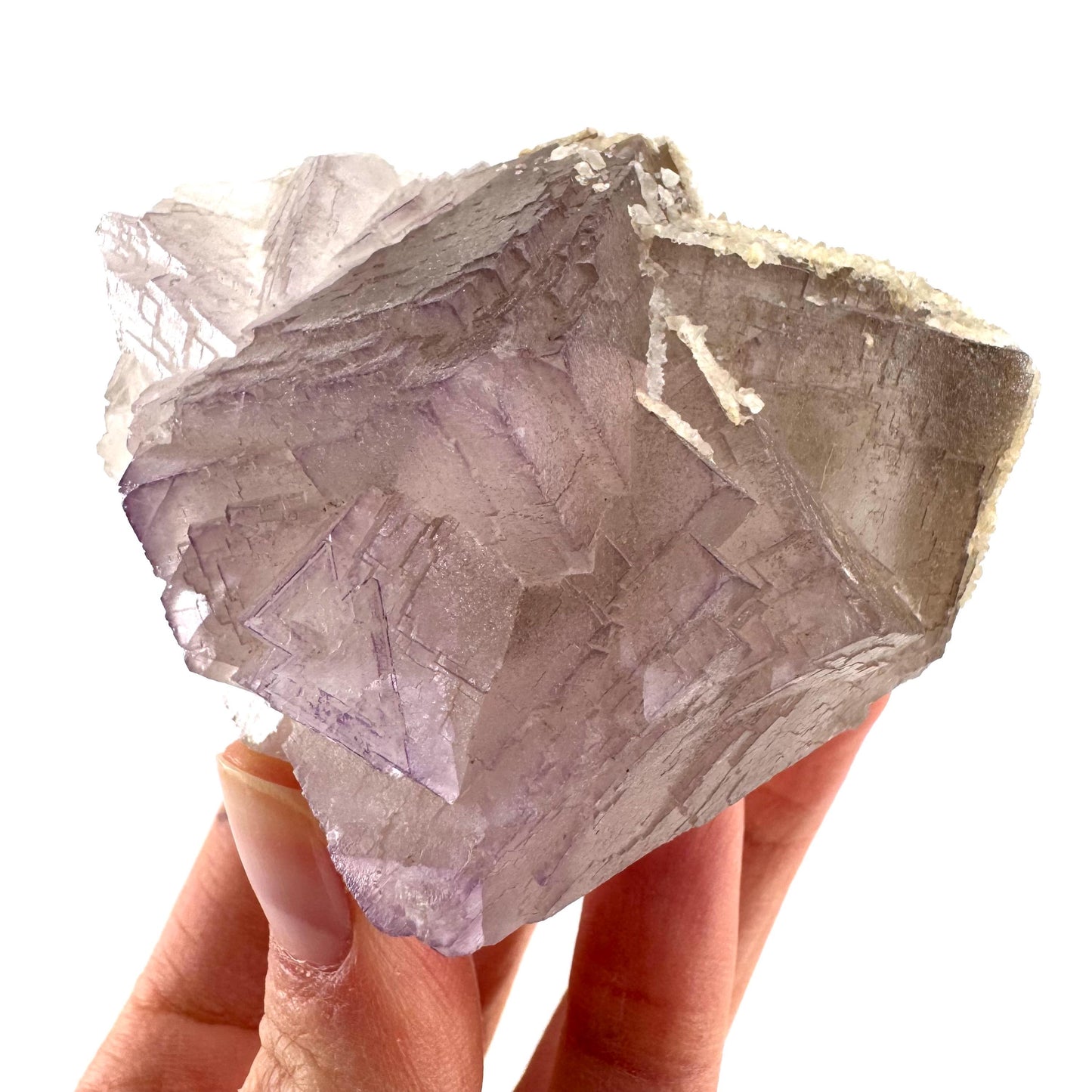 Purple Fluorite w/ Calcite (Pakistan) | purple fluorite crystal cluster, mineral specimen