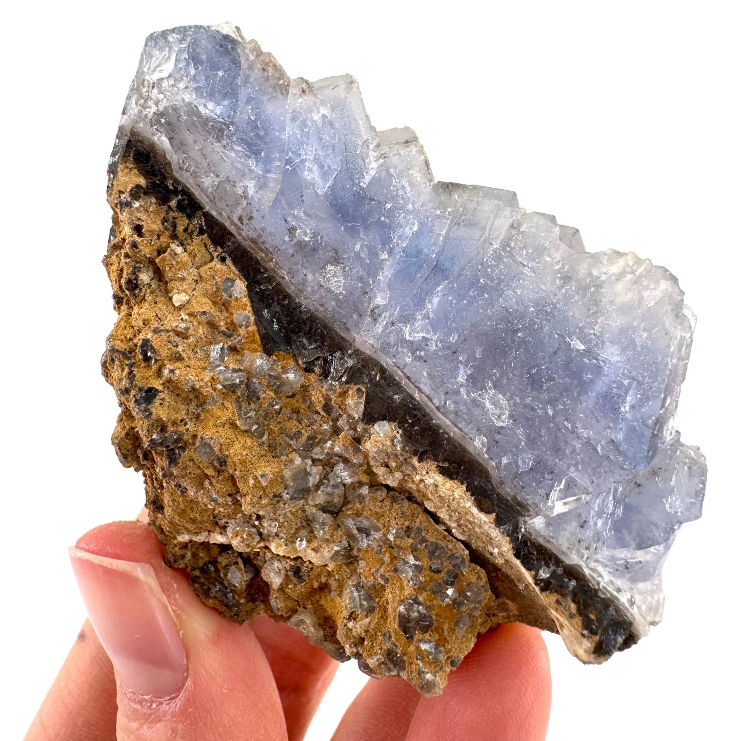 Blue Fluorite (Pakistan) | blue fluorite crystal cluster, mineral specimen