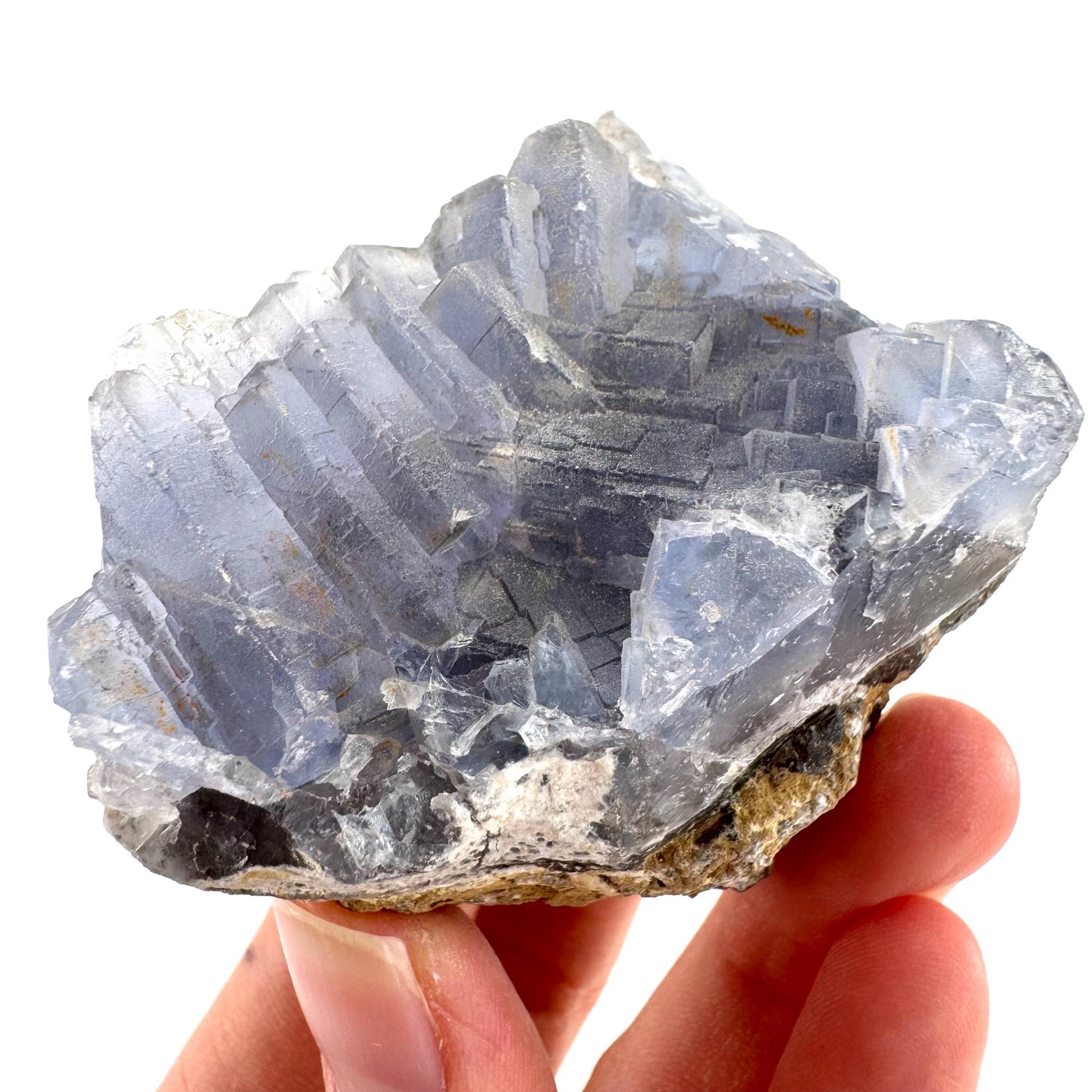 Blue Fluorite (Pakistan) | blue fluorite crystal cluster, mineral specimen