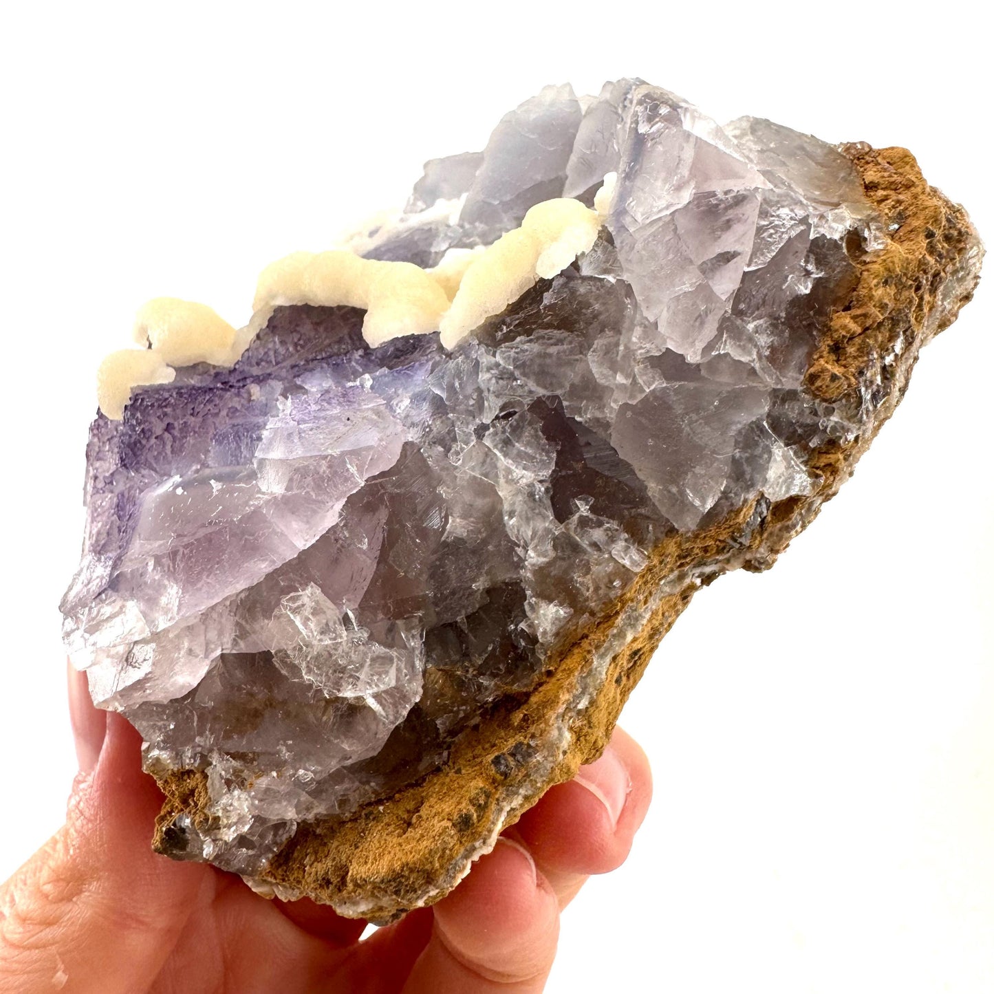 Blue Fluorite w/ Calcite (Pakistan) | blue fluorite crystal cluster, mineral specimen