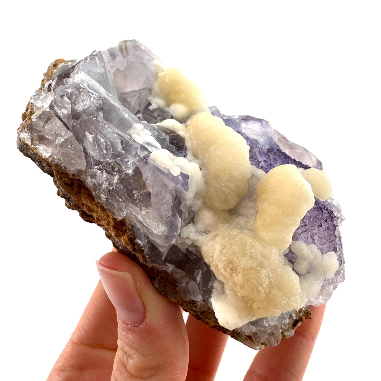 Blue Fluorite w/ Calcite (Pakistan) | blue fluorite crystal cluster, mineral specimen