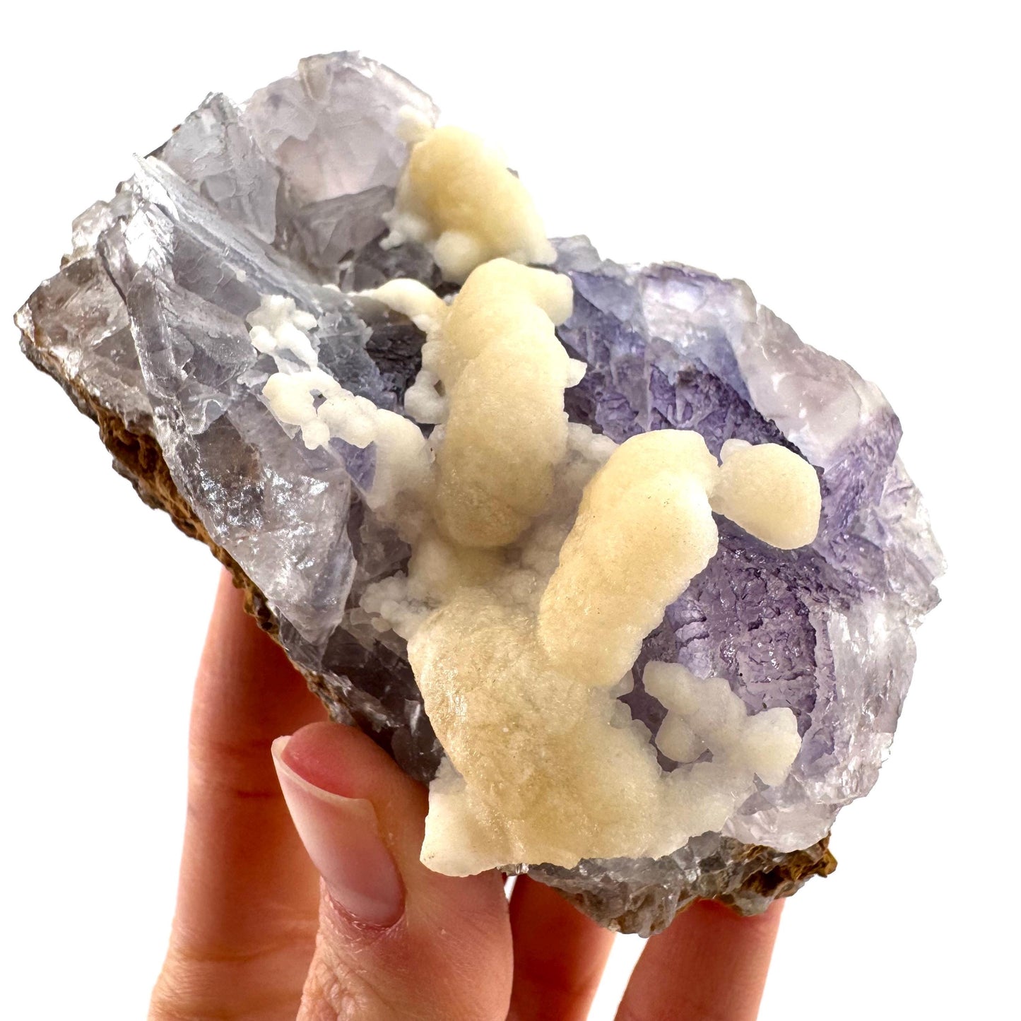 Blue Fluorite w/ Calcite (Pakistan) | blue fluorite crystal cluster, mineral specimen