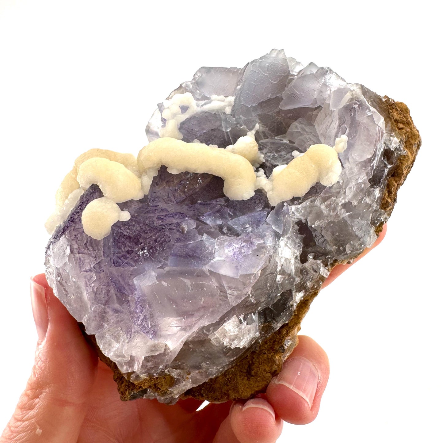 Blue Fluorite w/ Calcite (Pakistan) | blue fluorite crystal cluster, mineral specimen