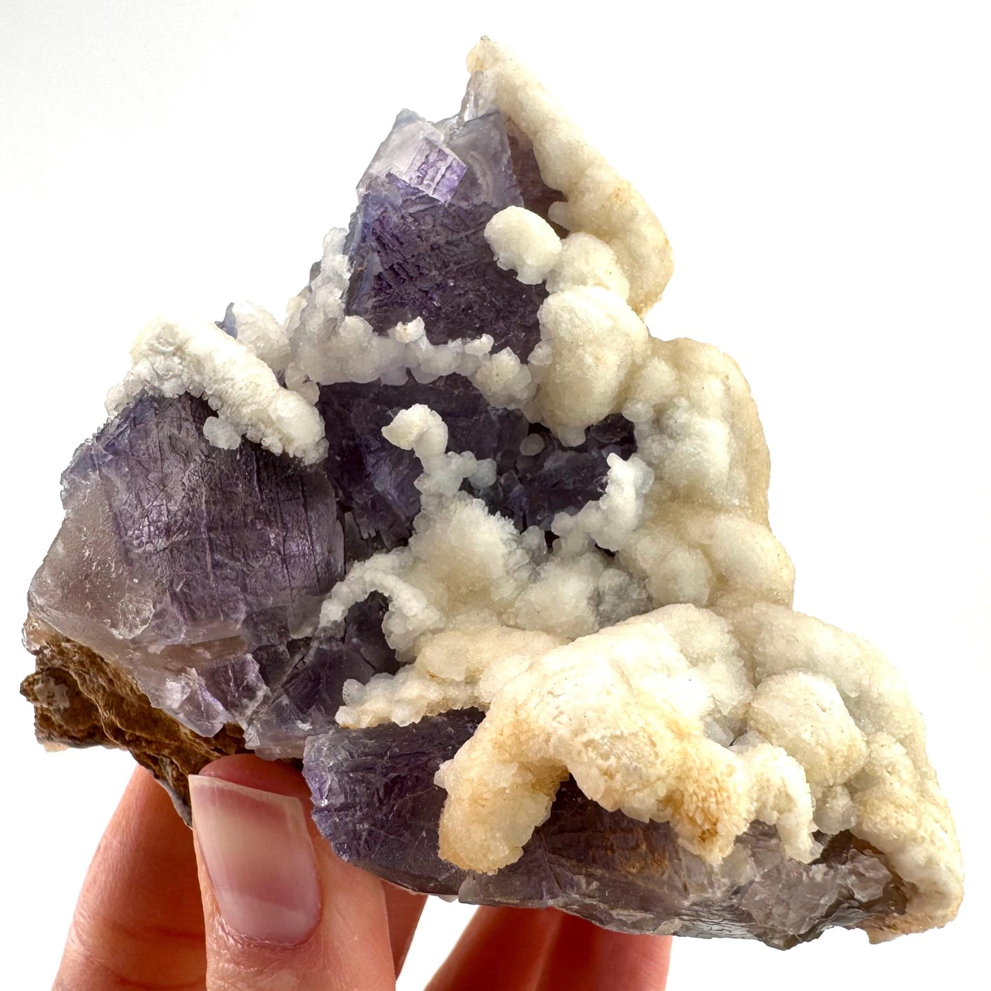 Purple Fluorite w/ Calcite (Pakistan) | purple fluorite crystal cluster, mineral specimen