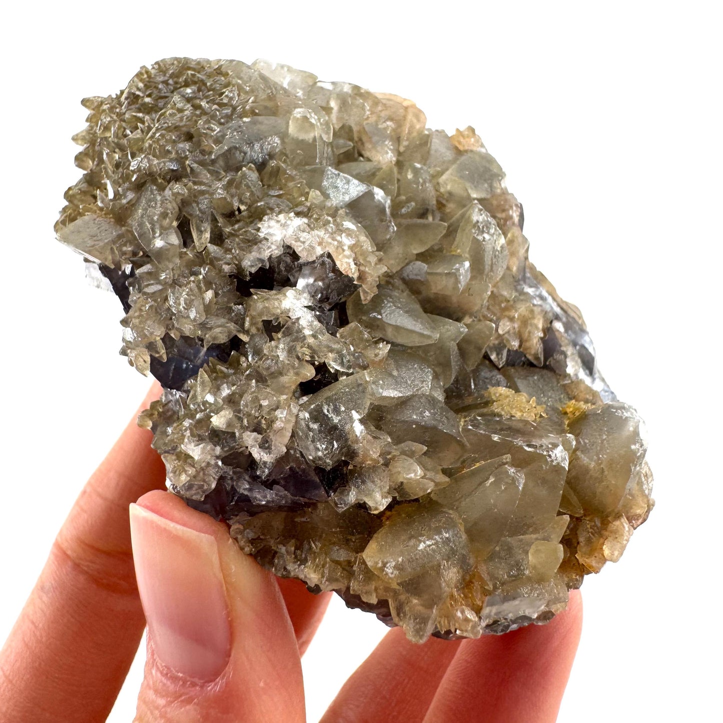 Blue Fluorite w/ Calcite (Pakistan) | blue fluorite crystal cluster, mineral specimen