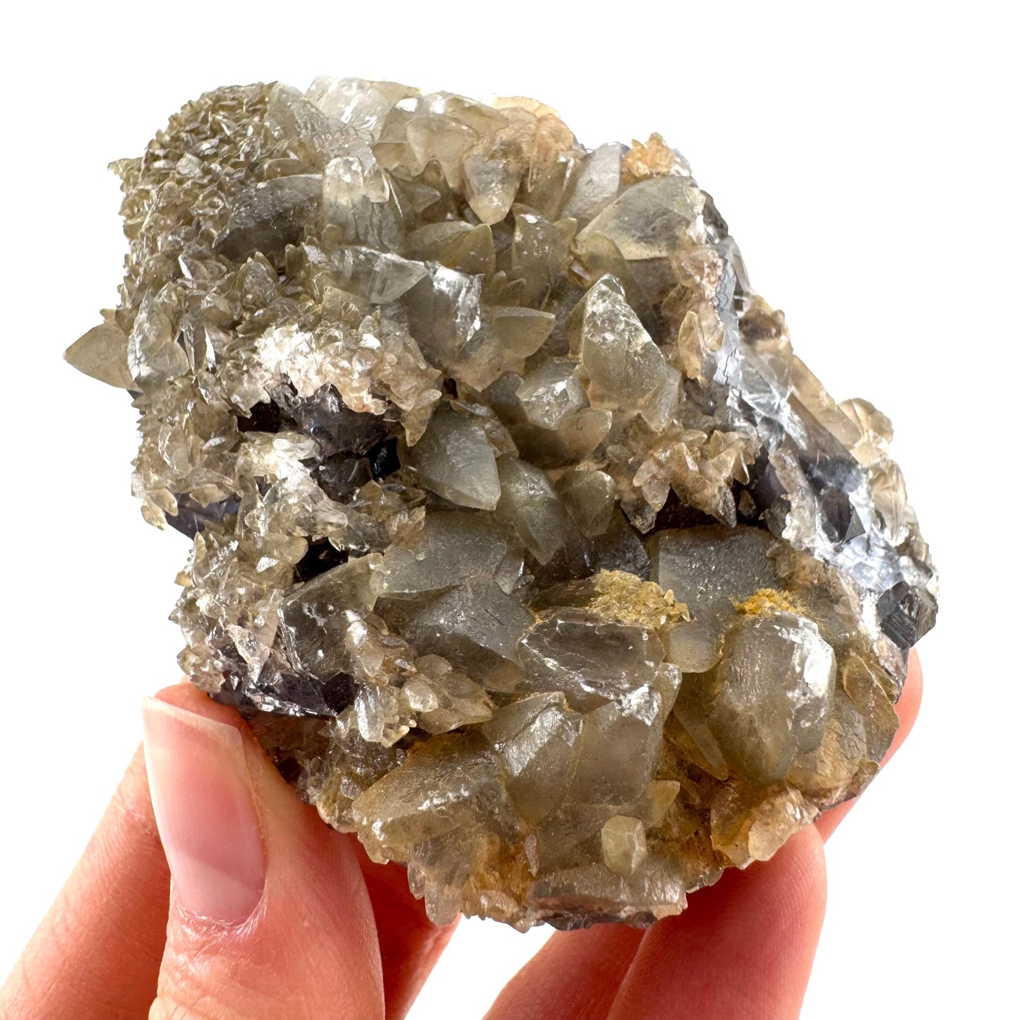 Blue Fluorite w/ Calcite (Pakistan) | blue fluorite crystal cluster, mineral specimen