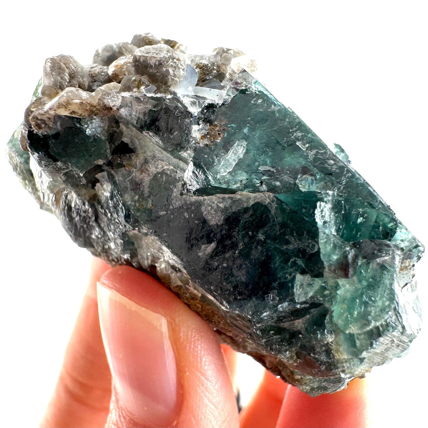 Okorusu Fluorite (Namibia) | green-blue fluorite cluster, raw fluorite crystal, mineral specimen