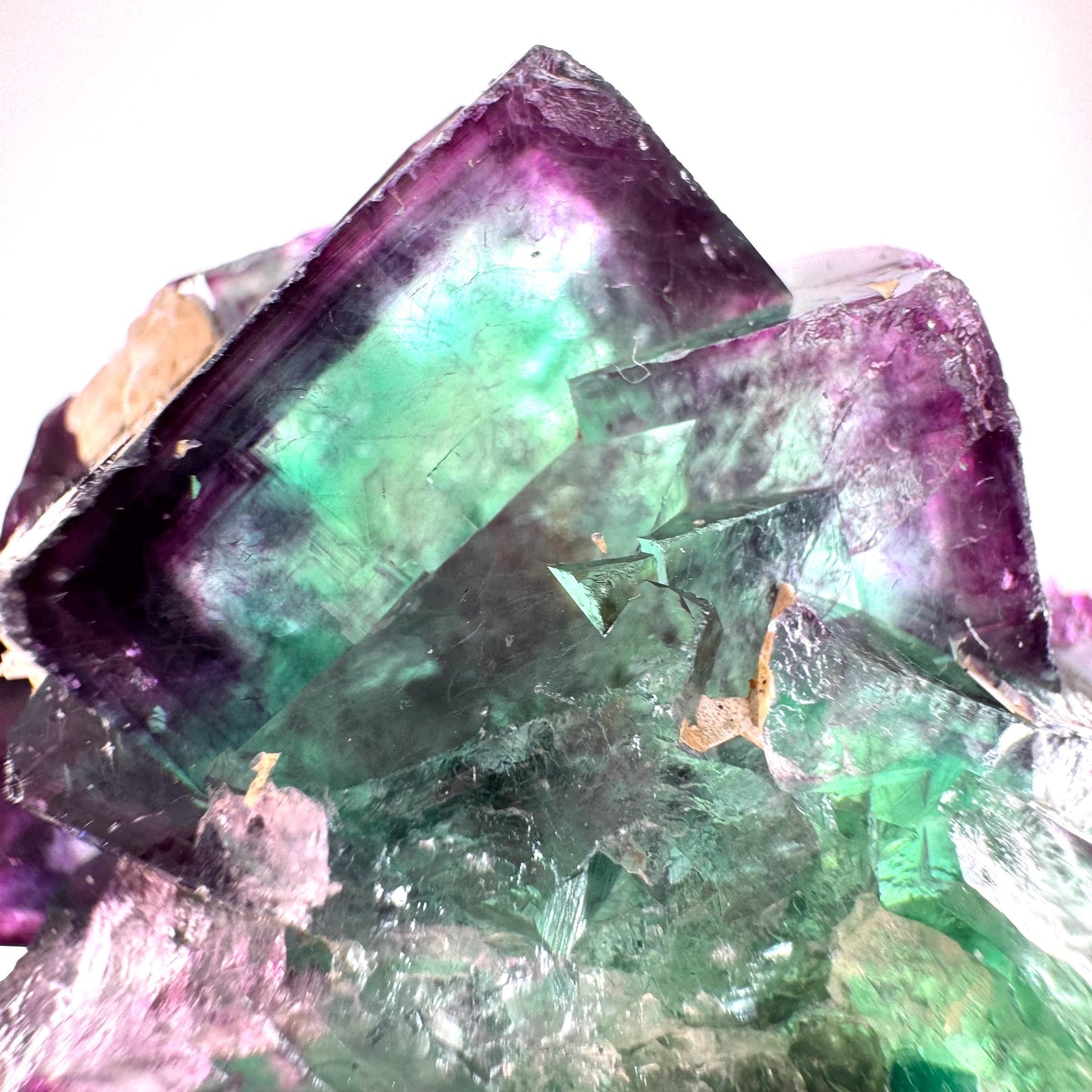 Okorusu Fluorite (Namibia) | “Aurora Pocket” green & purple fluorite crystal, raw fluorite, mineral specimen